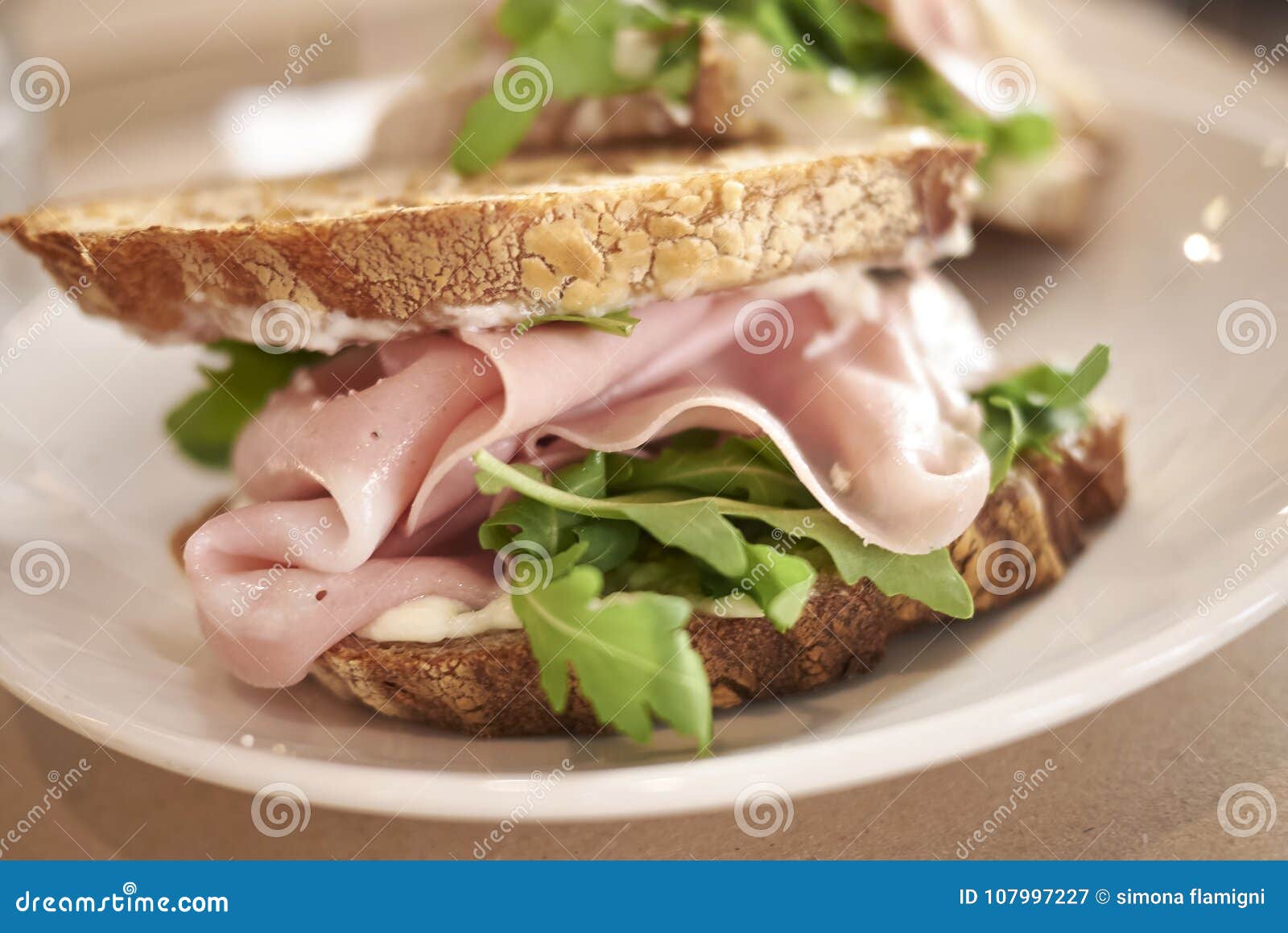 Sandwich with mortadella stock image. Image of eating 107997227