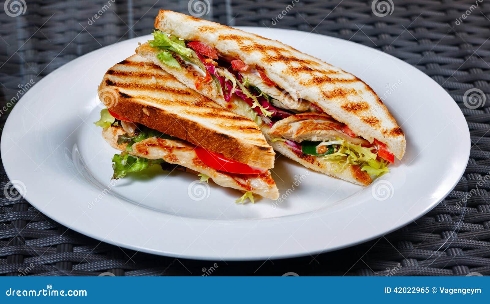 Sandwich On A Plate Stock Photo Image 42022965