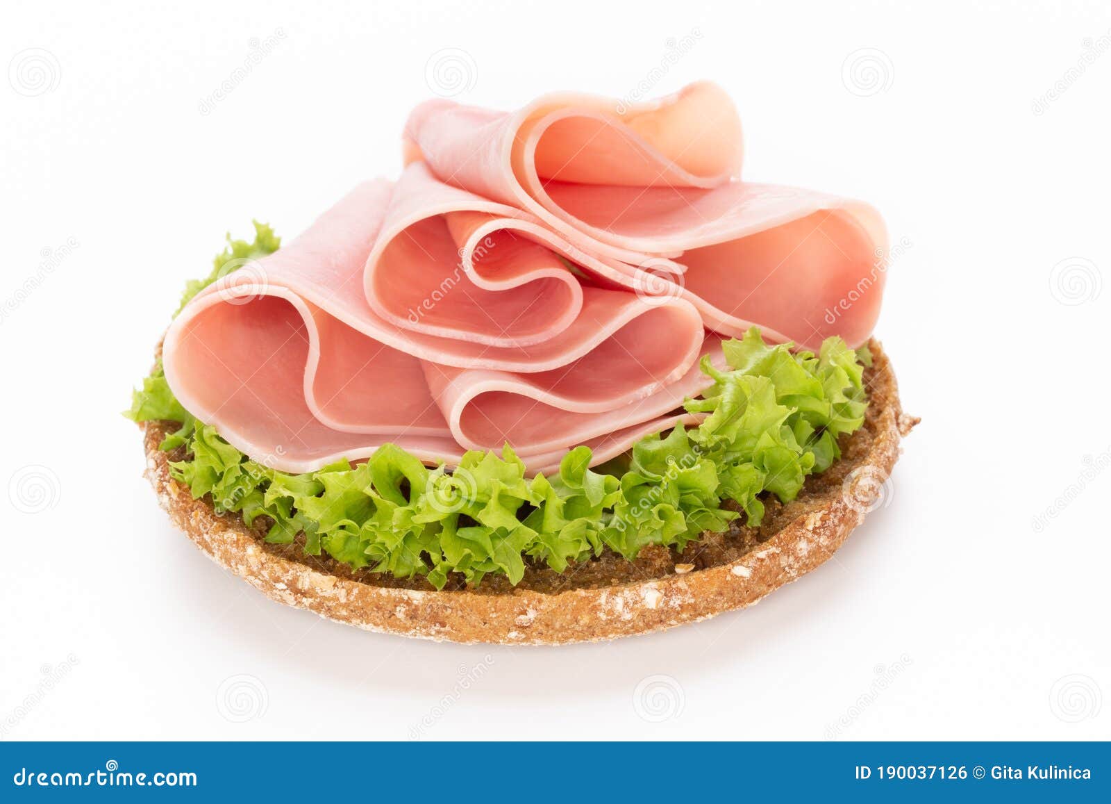 Sandwich with Pork Ham on White Background Stock Photo Image of