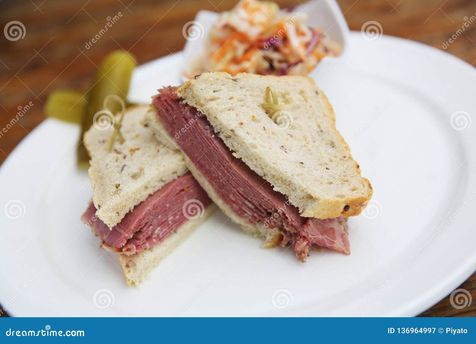 Sandwich with Roast Beef Pastrami Stock Image Image of slices