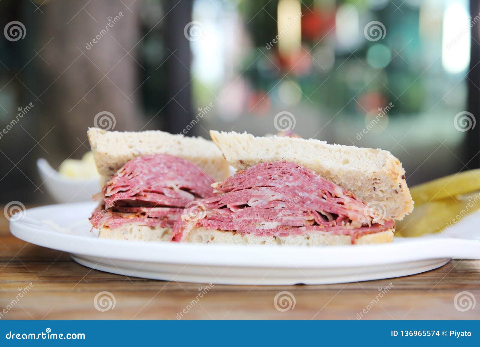 Sandwich with Roast Beef Pastrami Stock Photo Image of pork, sliced