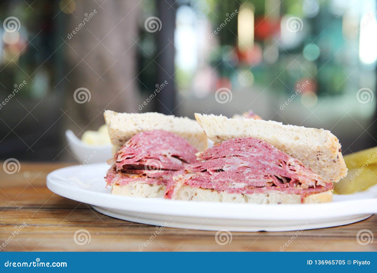 Sandwich with Roast Beef Pastrami Stock Image Image of slice, fresh