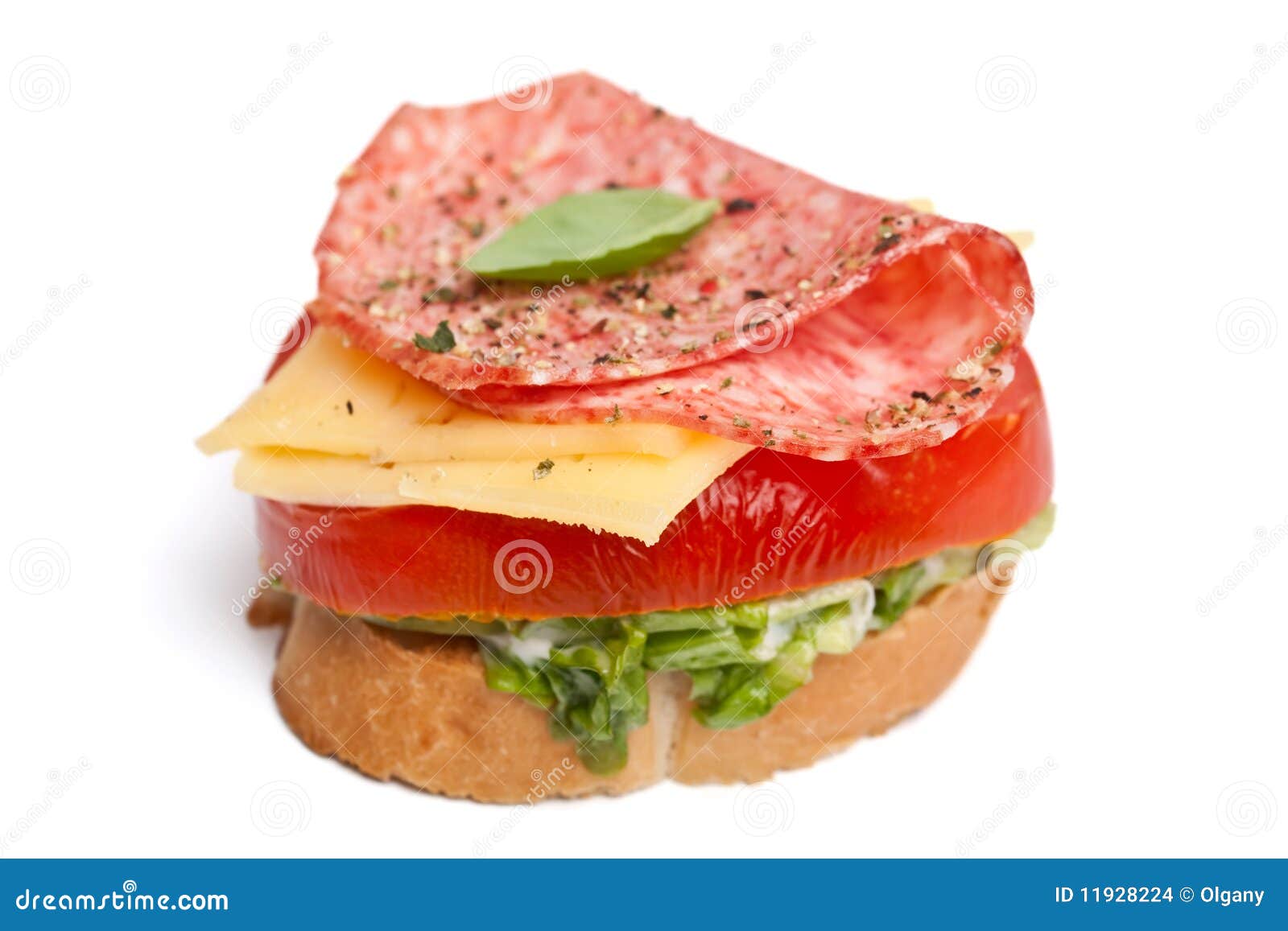 Sandwich with salami stock photo. Image of meal, deli - 11928224