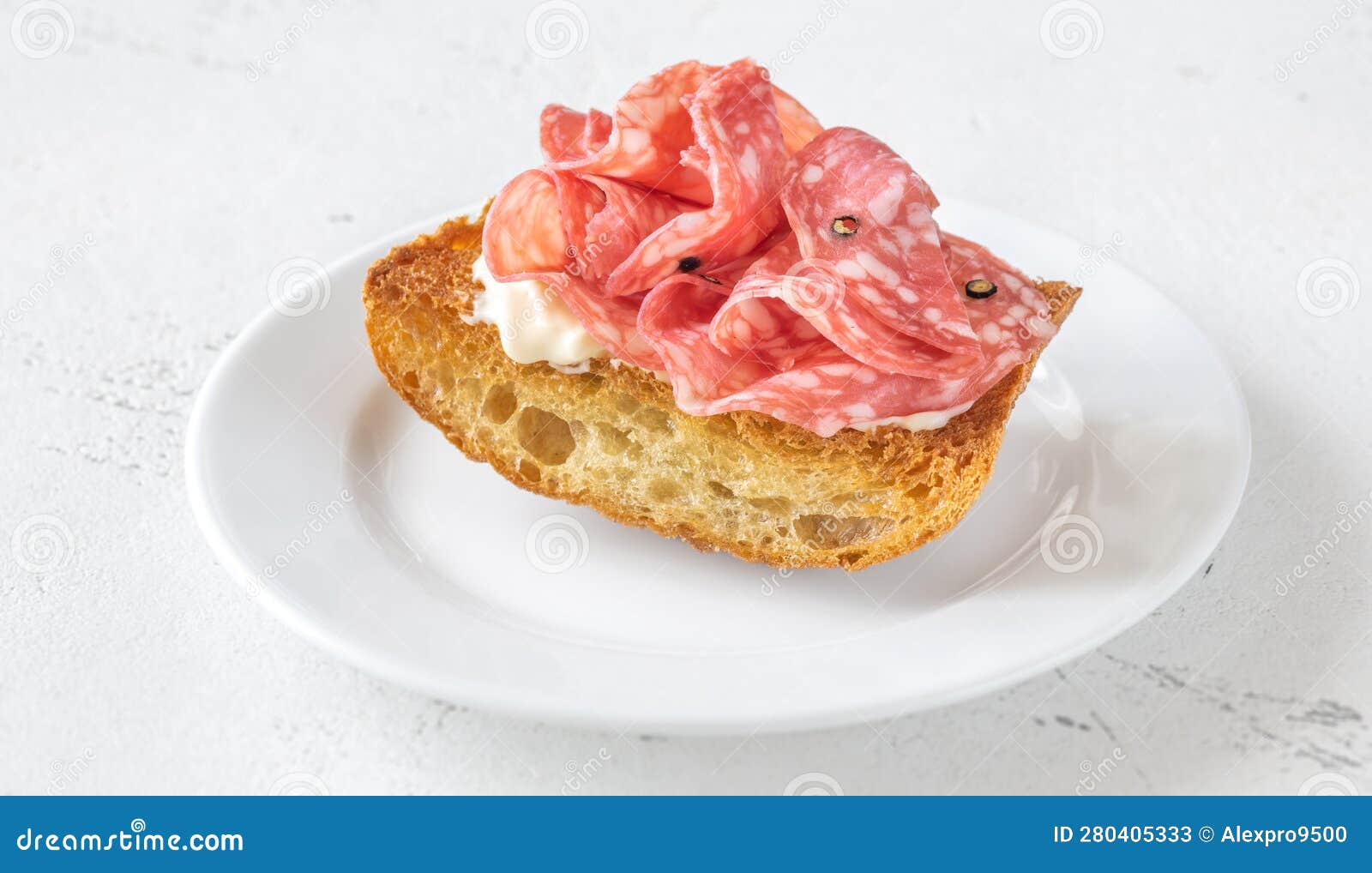 Sandwich with salami stock image. Image of toast, italian 280405333