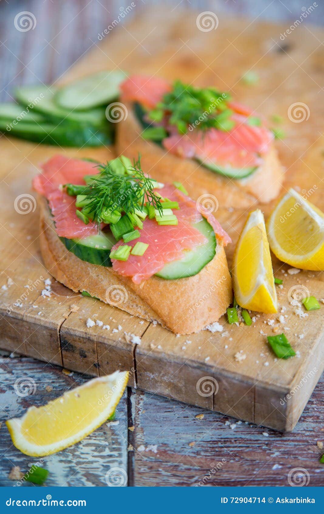 Sandwich with salmon stock photo. Image of multi, fresh 72904714