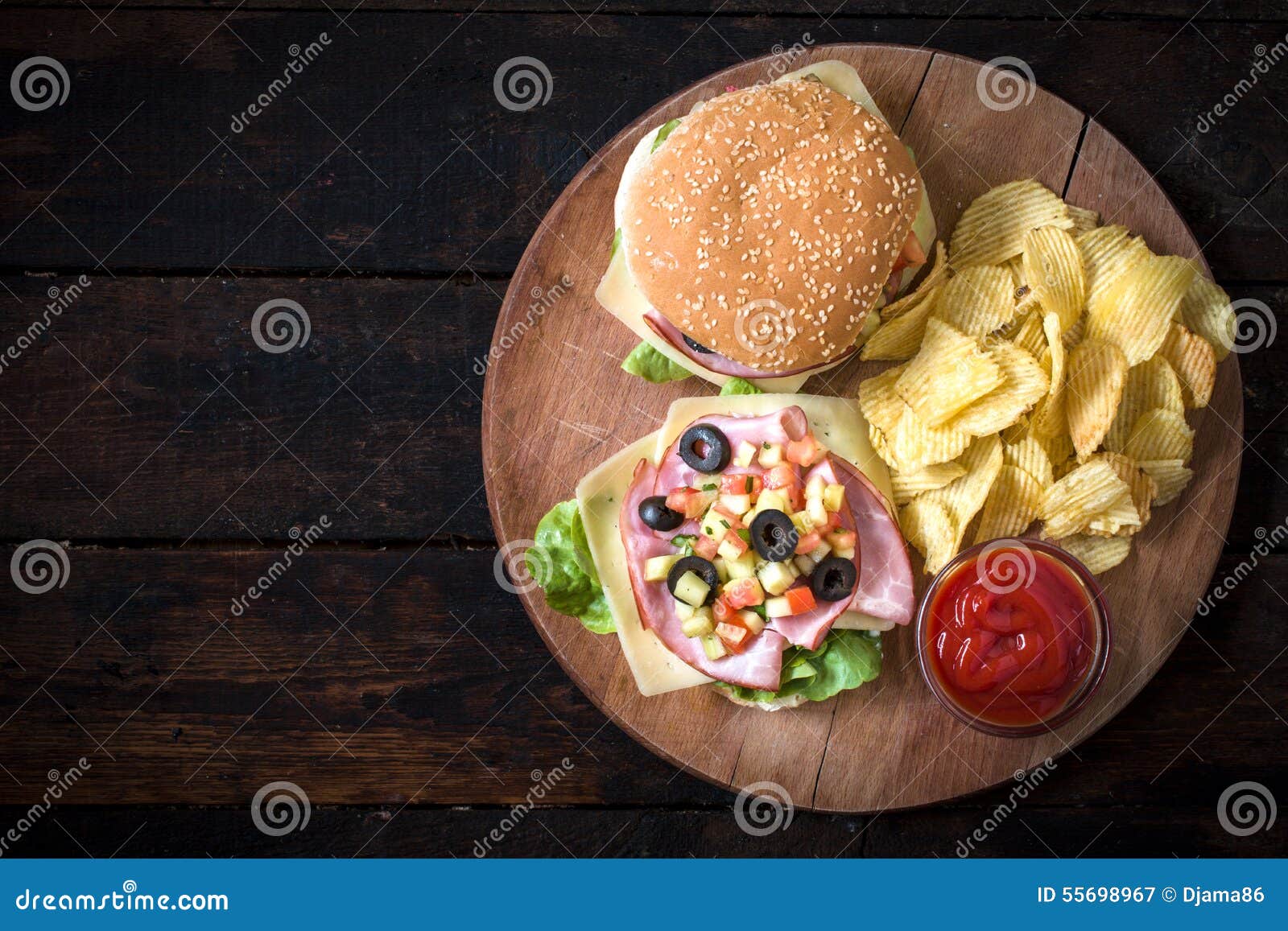 Sandwich time stock image. Image of dish, olives, bacon - 55698967