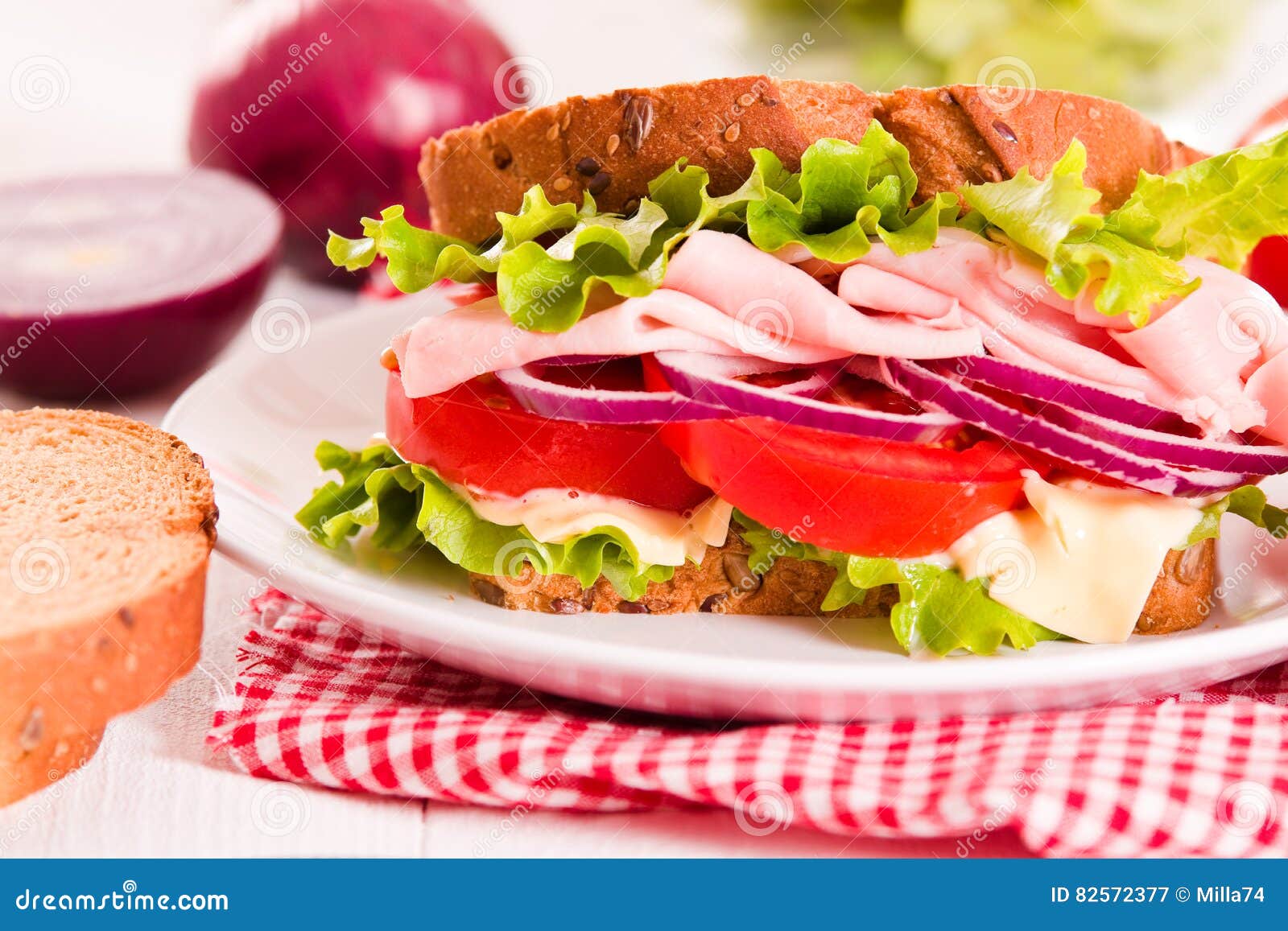 Sandwich toast bread. stock image. Image of club, gastronomy 82572377