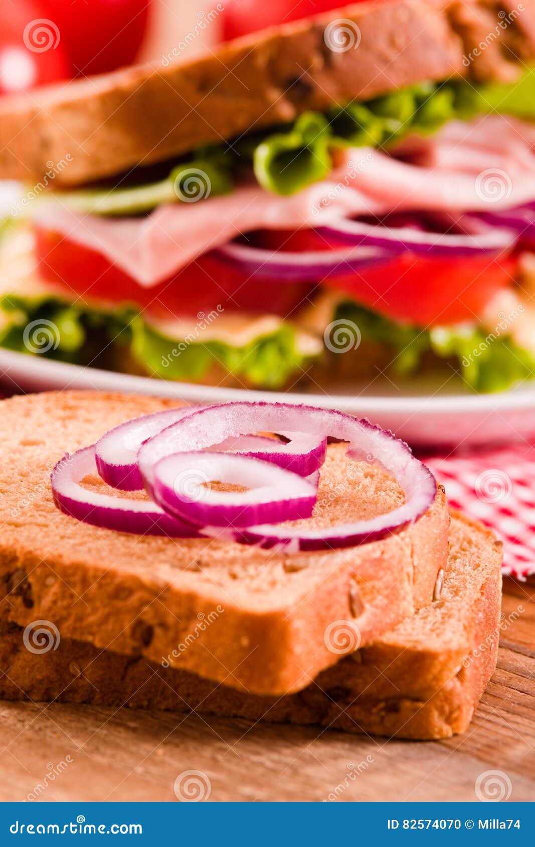 Sandwich toast bread. stock photo. Image of meat, club 82574070