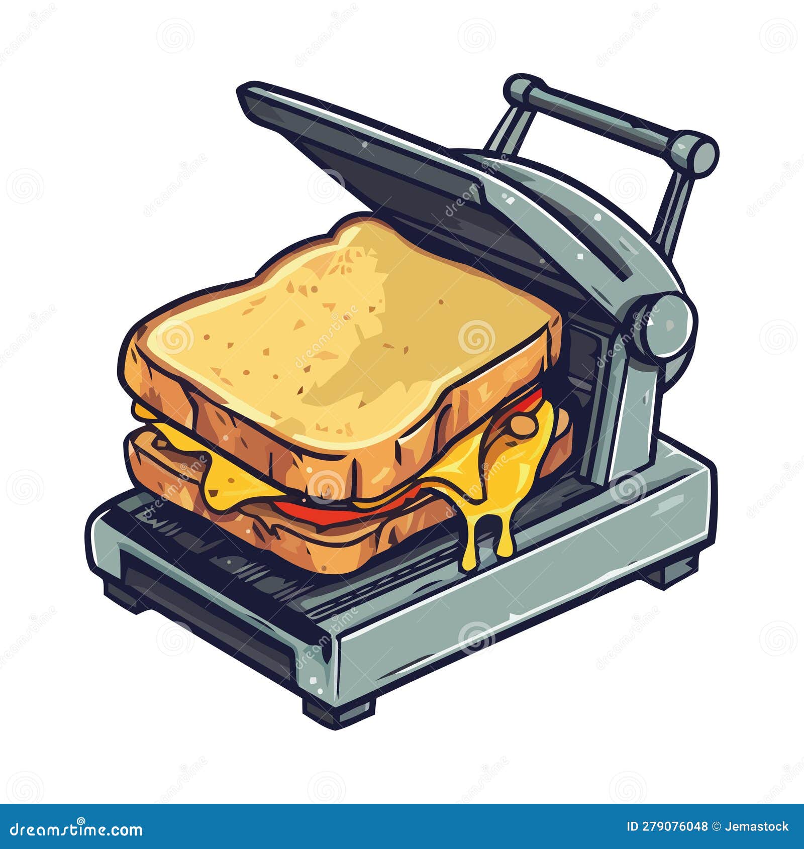 Sandwich Toaster with Sandwich Inside Stock Vector Illustration of