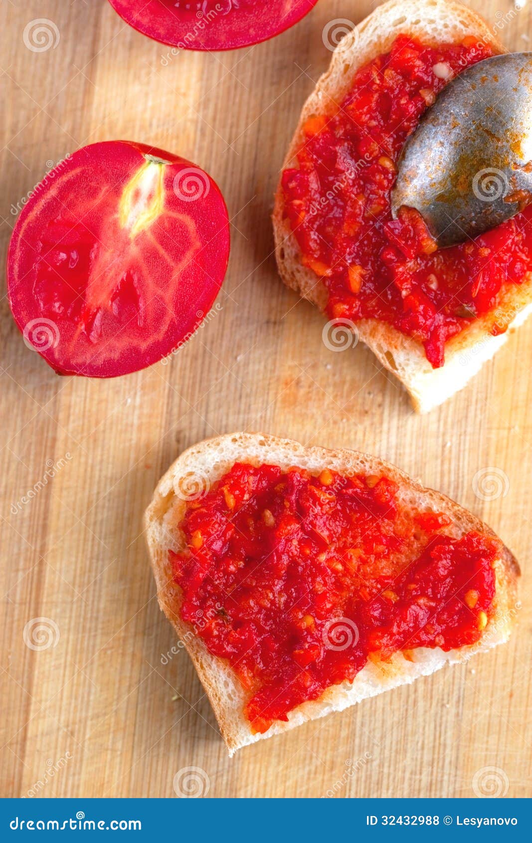 Sandwich with Tomato Hot Sauce and Spoon Stock Photo Image of healthy, luncheon 32432988