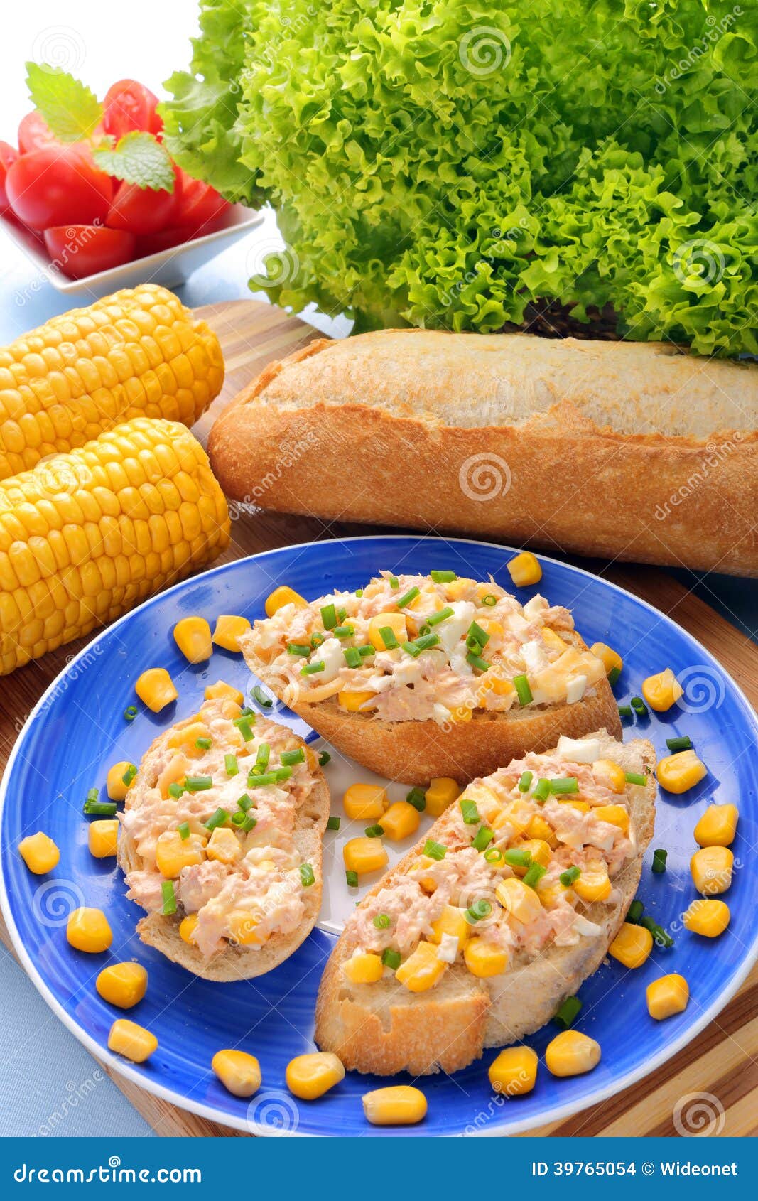 Sandwich with Tuna Paste and Sweetcorn Stock Photo Image of sliced