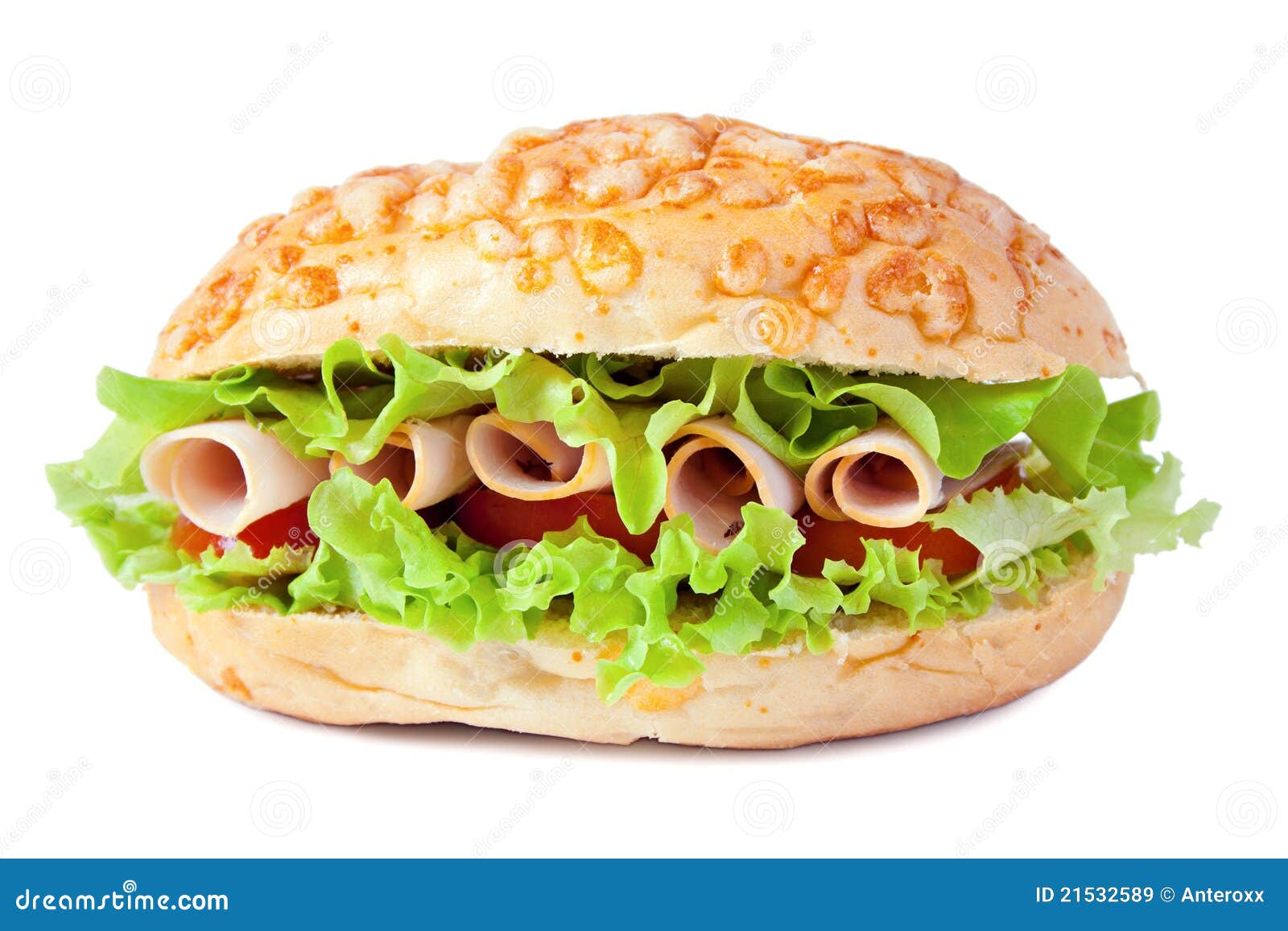 Sandwich with turkey ham stock image. Image of cheese 21532589