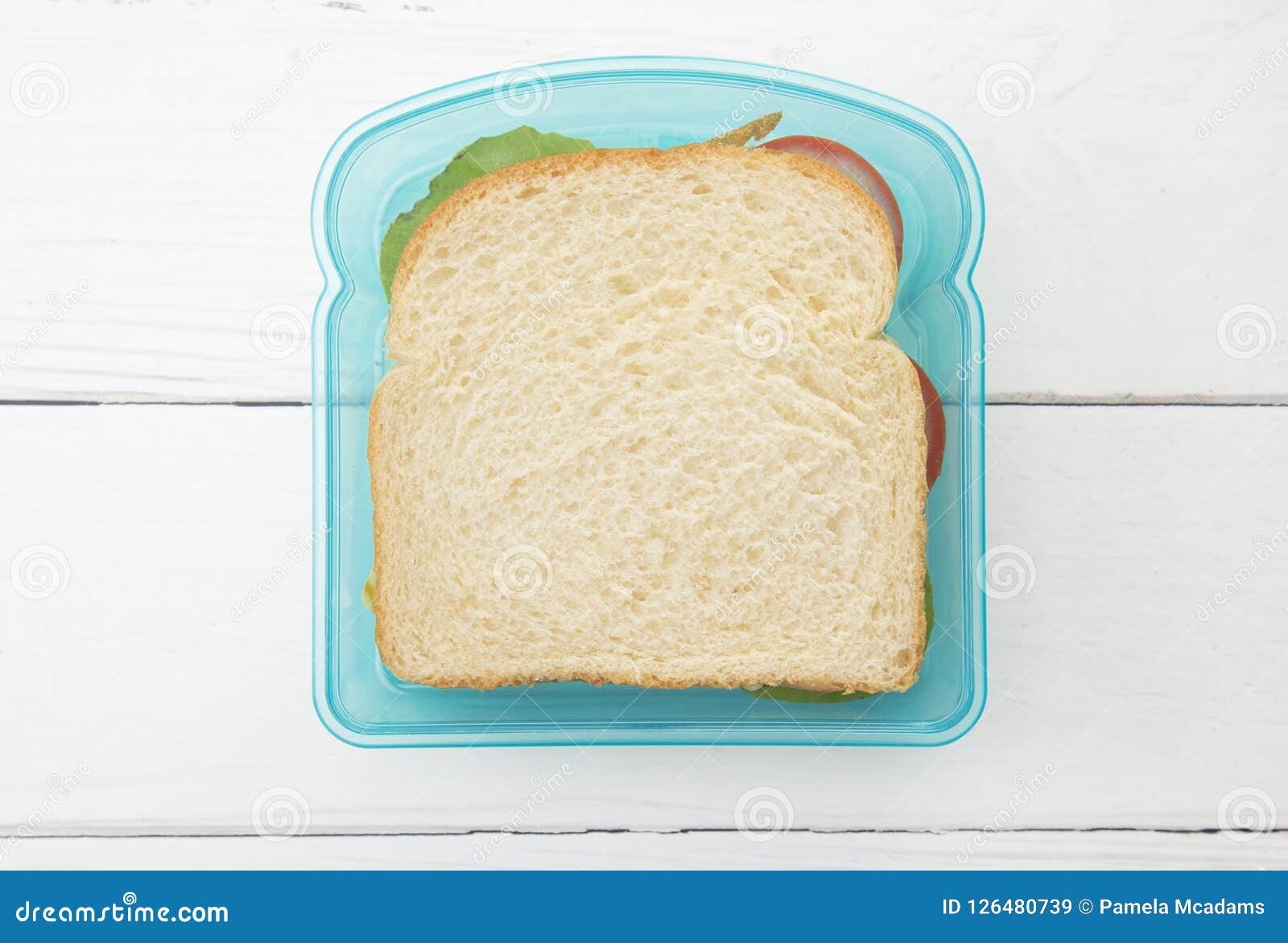 Sandwich on White Bread As APacked Lunched Stock Image Image of