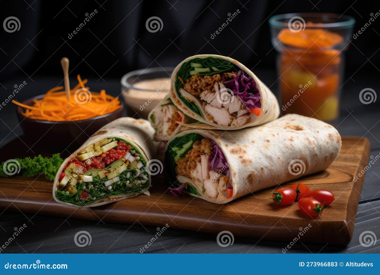Sandwich and Wrap with Variety of Ingredients for Unique Combinations Stock Illustration
