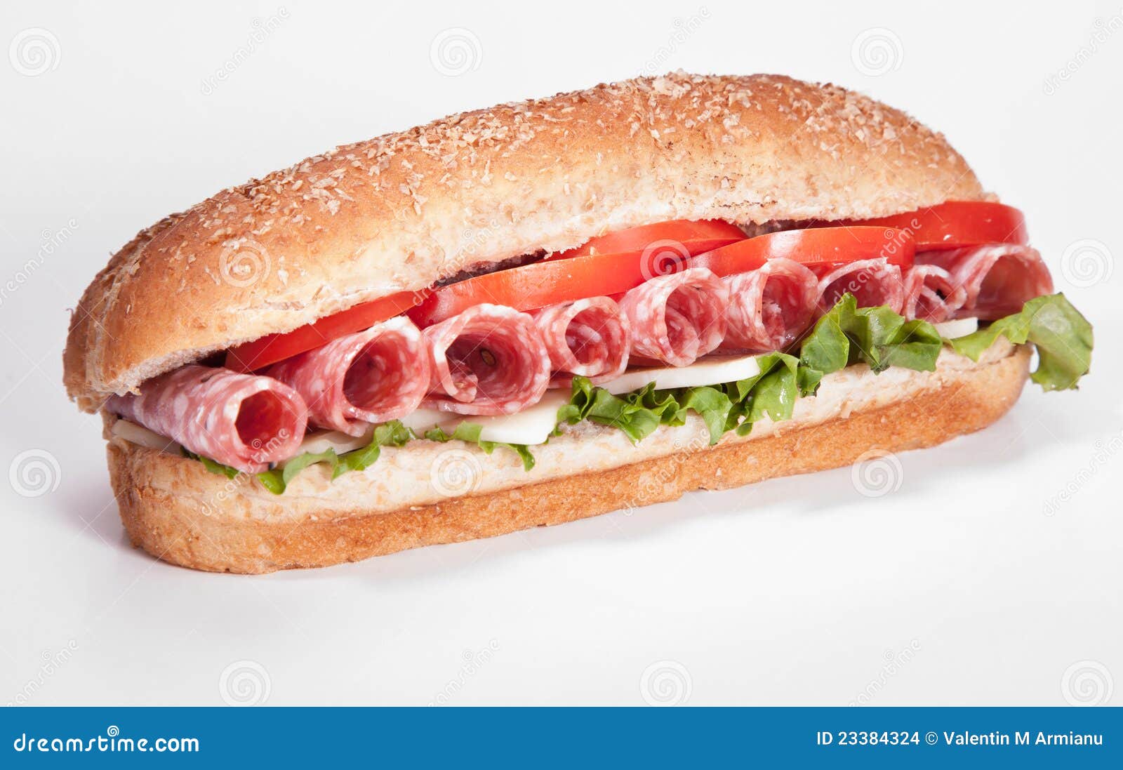 Sandwiche de salami photo stock. Image du salami, jambon 23384324