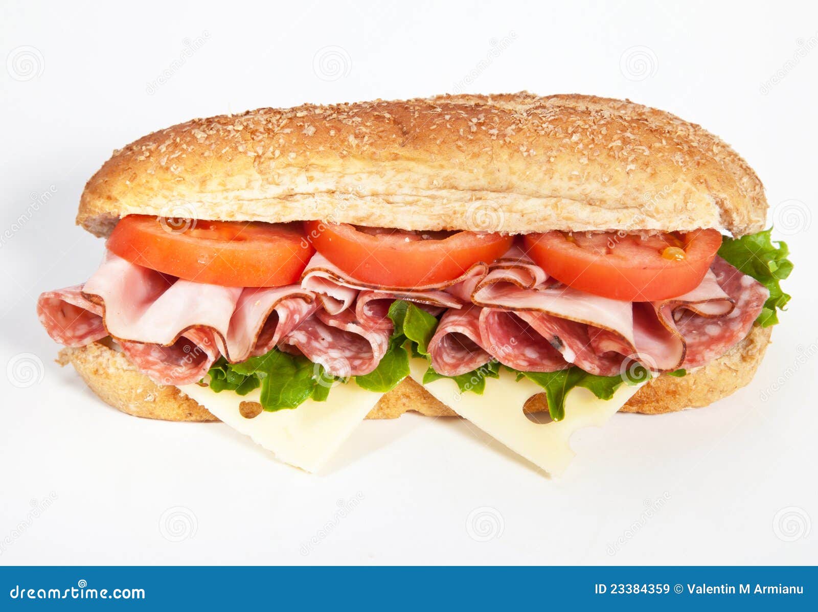 Sandwiche Del Jamón Y Del Salami Imagen de archivo Imagen de vector