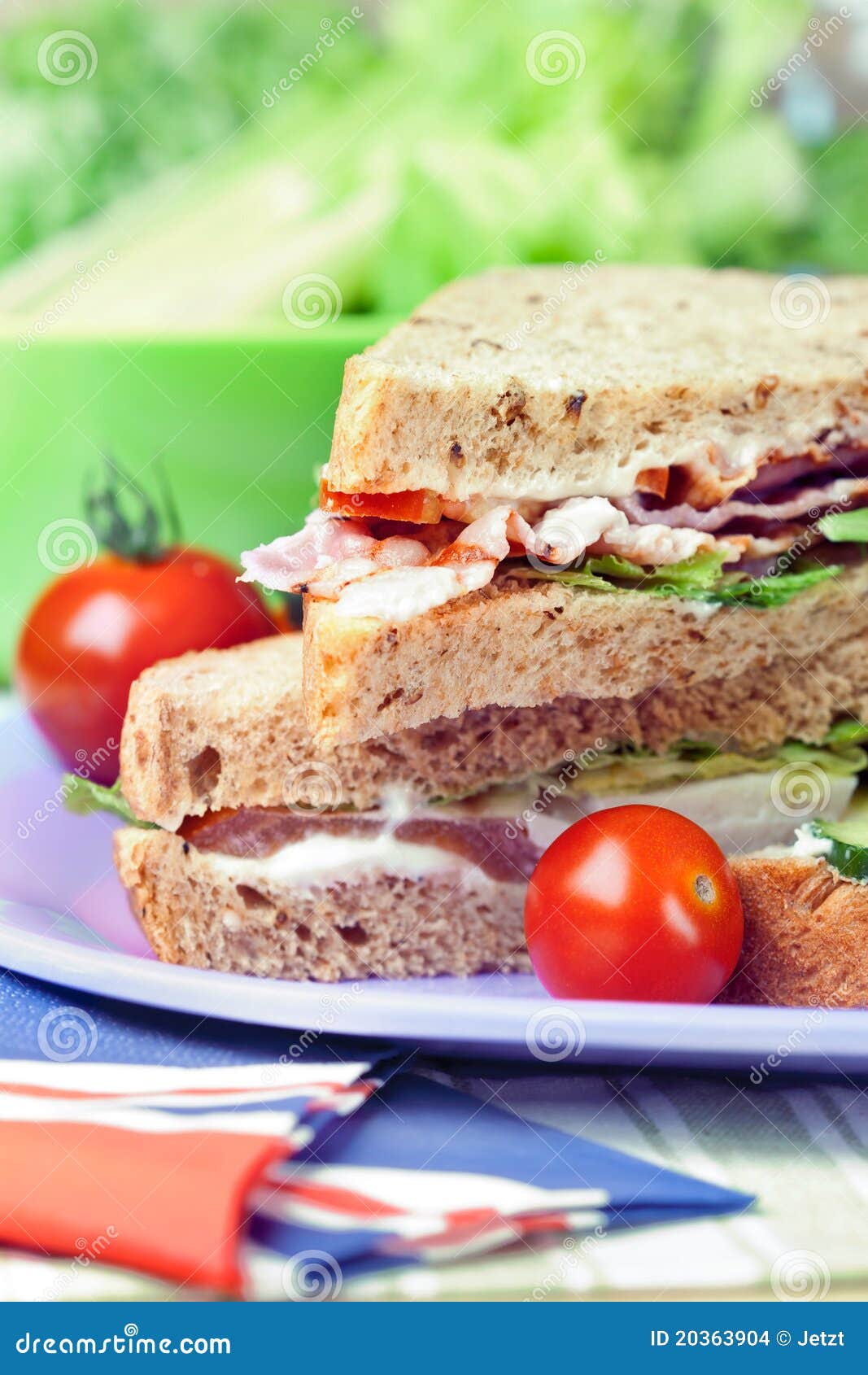 Sandwiches with Bacon, Lettuce and Tomato Stock Photo Image of meat