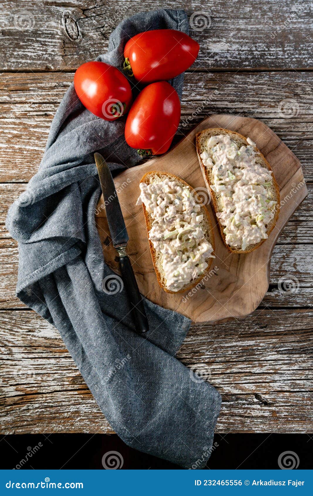 Sandwiches with Fresh Homemade Tuna Fish Paste Stock Photo Image of