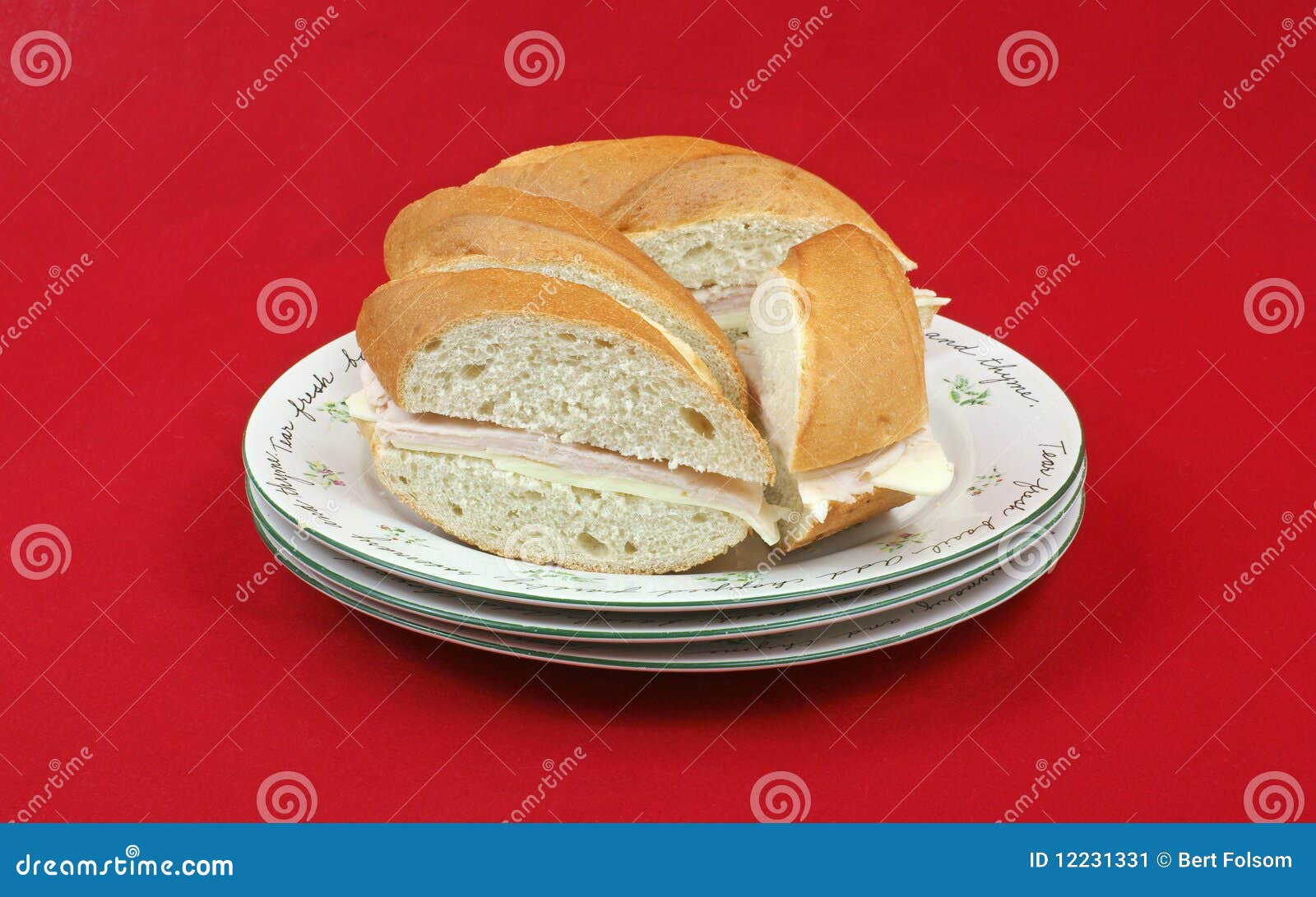 Sandwiches on plates stock image. Image of cheese, white 12231331