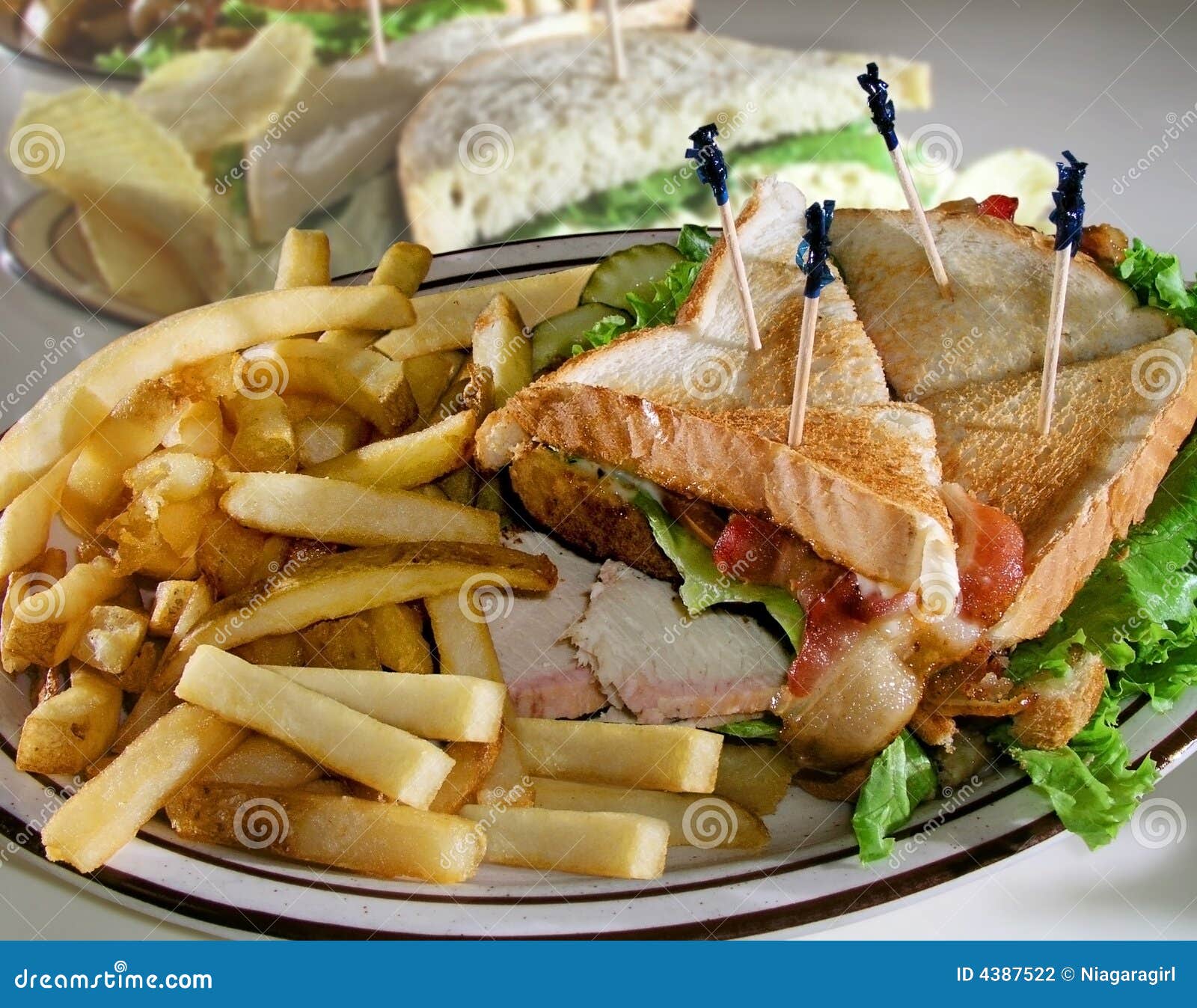 Sandwiches on Plates stock photo. Image of dining, diner 4387522