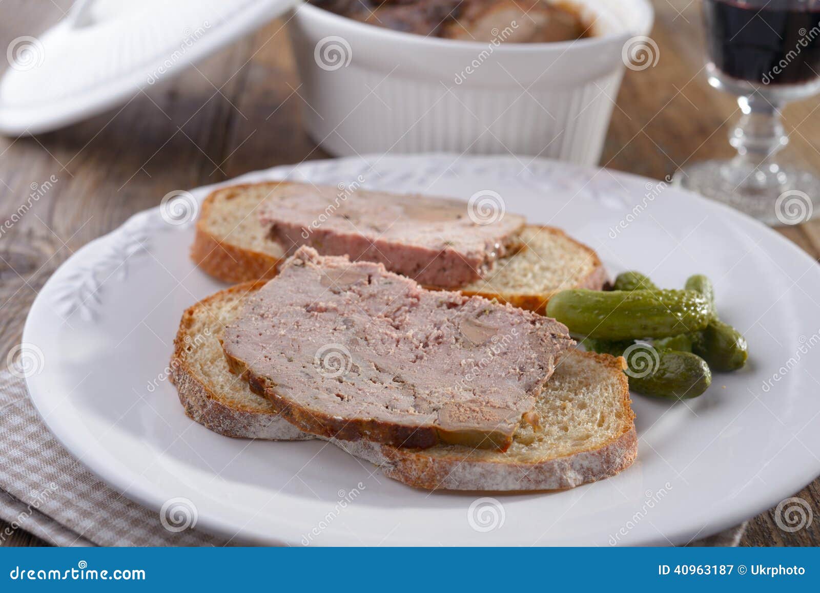 Sandwiches with terrine stock image. Image of napkin 40963187