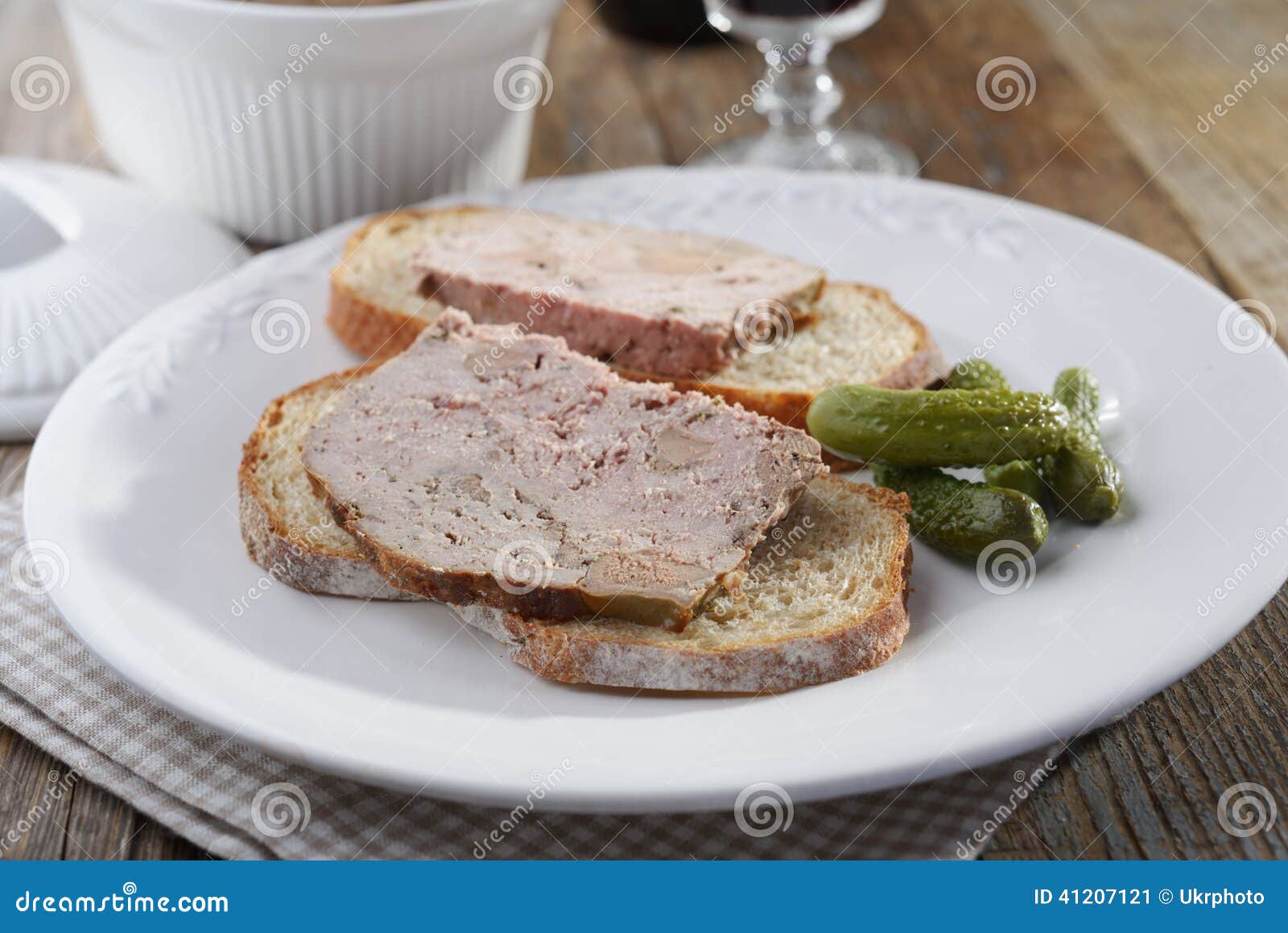 Sandwiches with terrine stock image. Image of dish, white 41207121