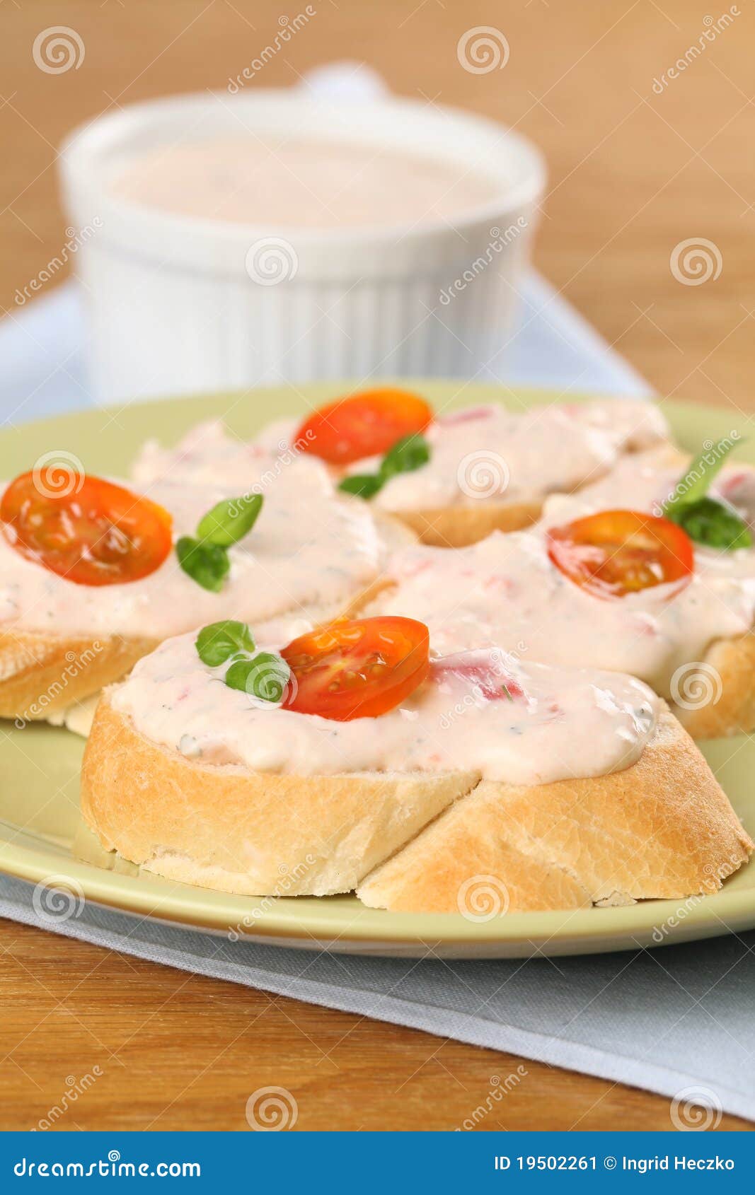 Sandwiches with Tomato Spread Stock Image Image of green, sandwich