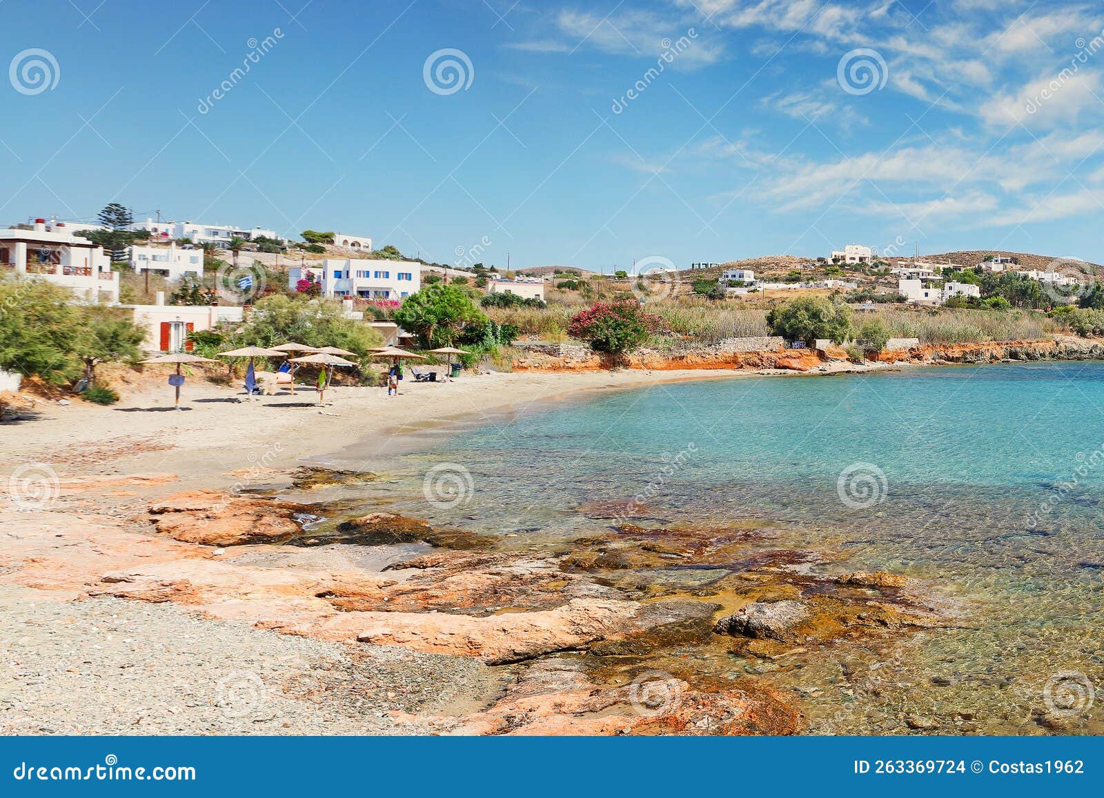 the sandy beach fabrica in syros, greece