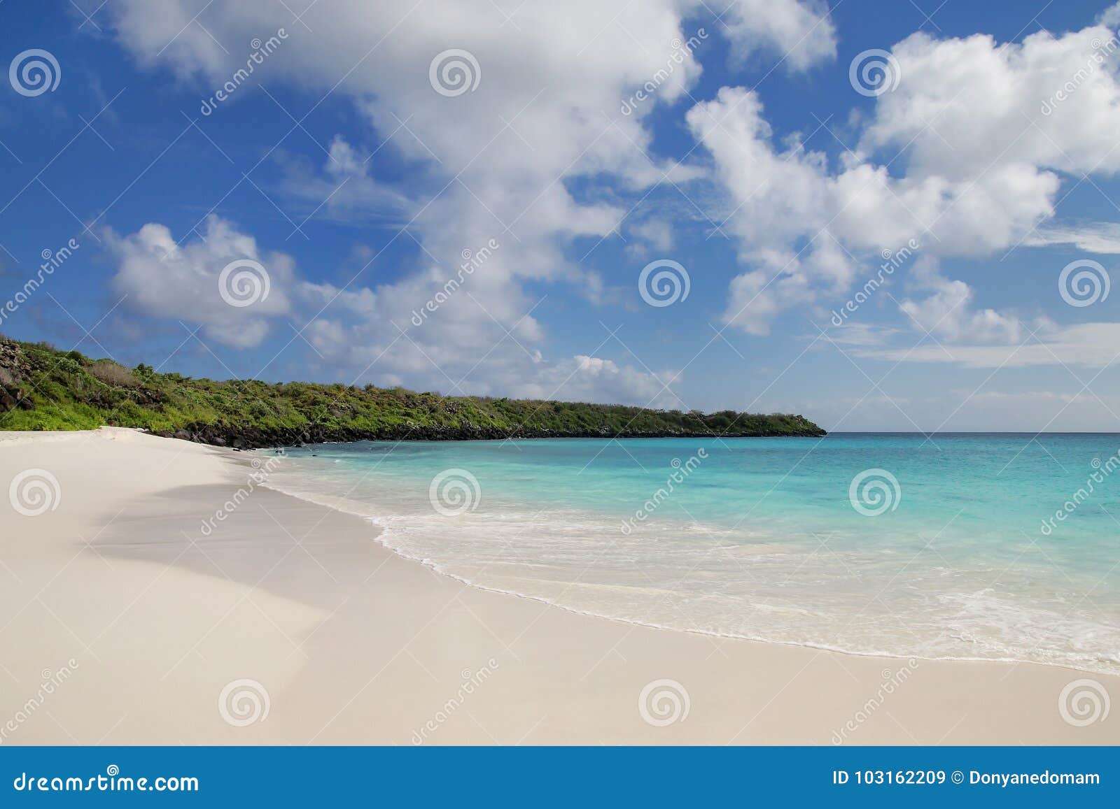 sandy beach at gardner bay, espanola island, galapagos national