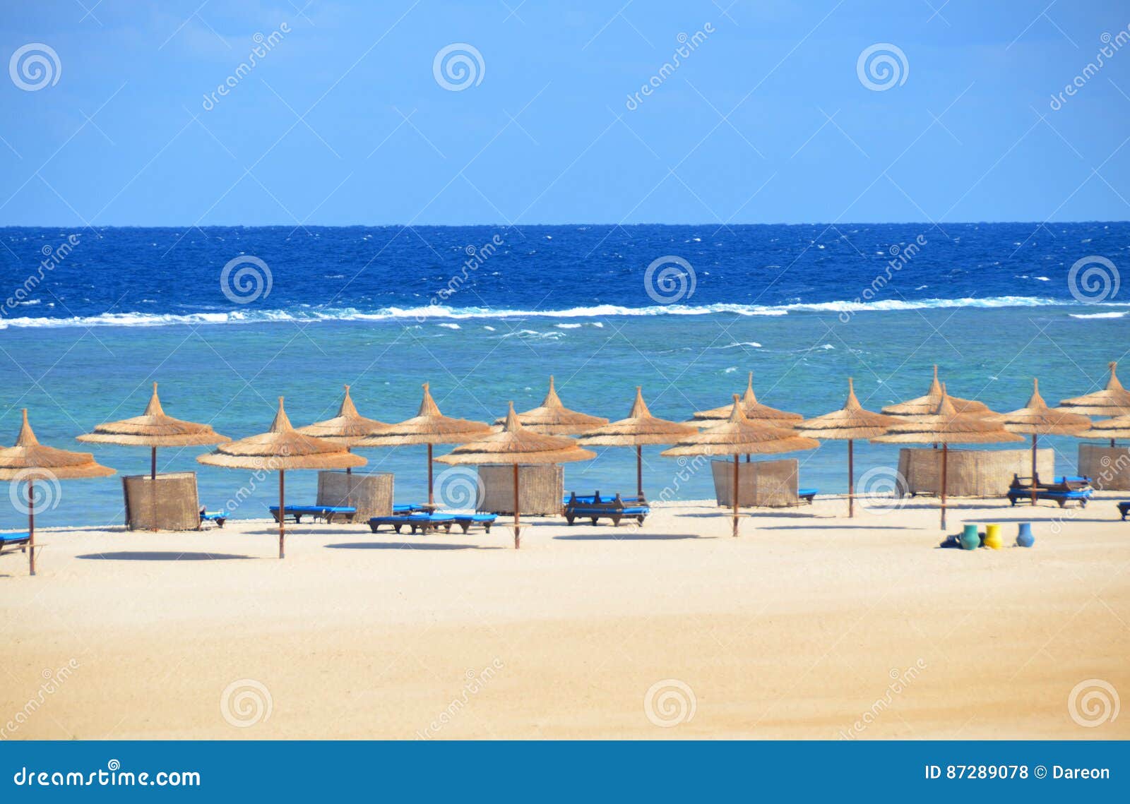 sandy beach at hotel in marsa alam - egypt