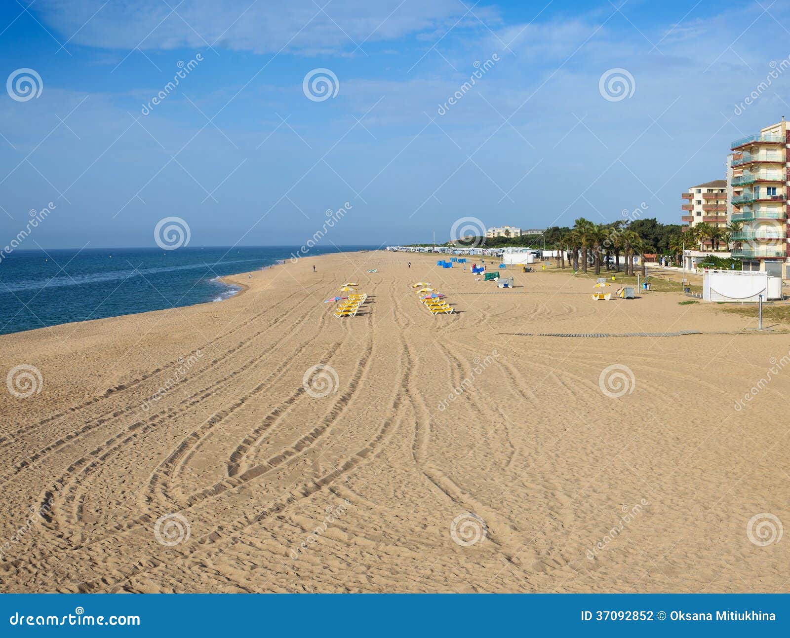 sandy beach of malgrat de mar