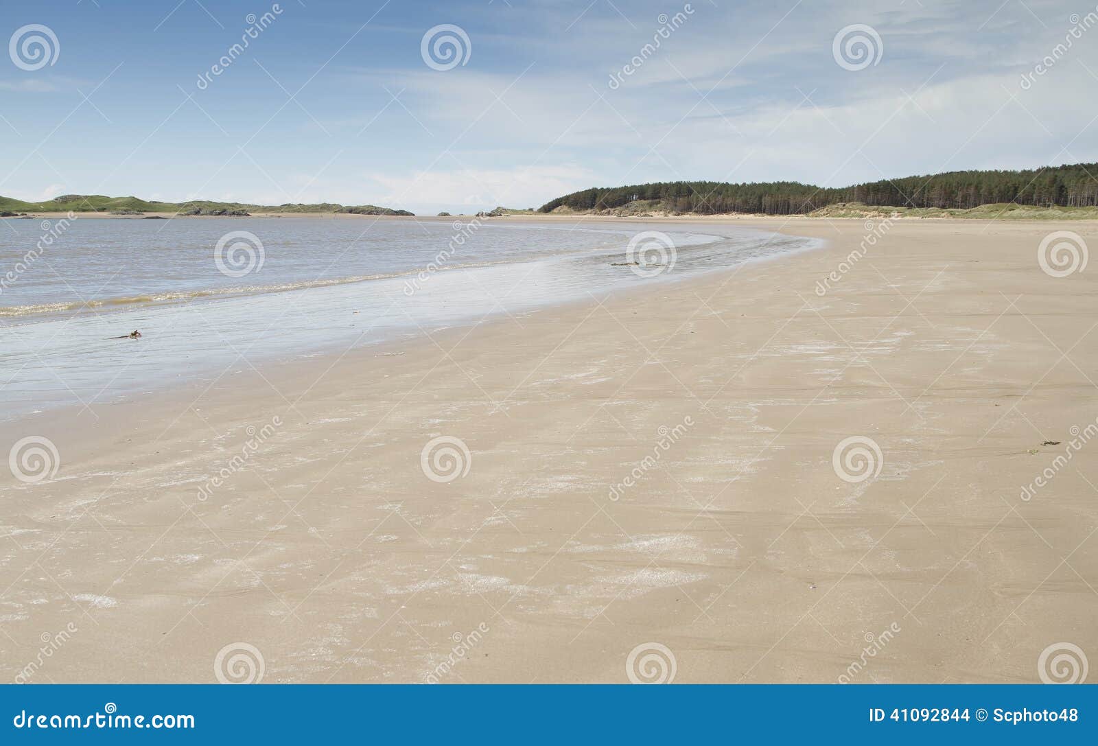 Sandy Beach at Newborough in Anglesey Stock Photo Image of empty