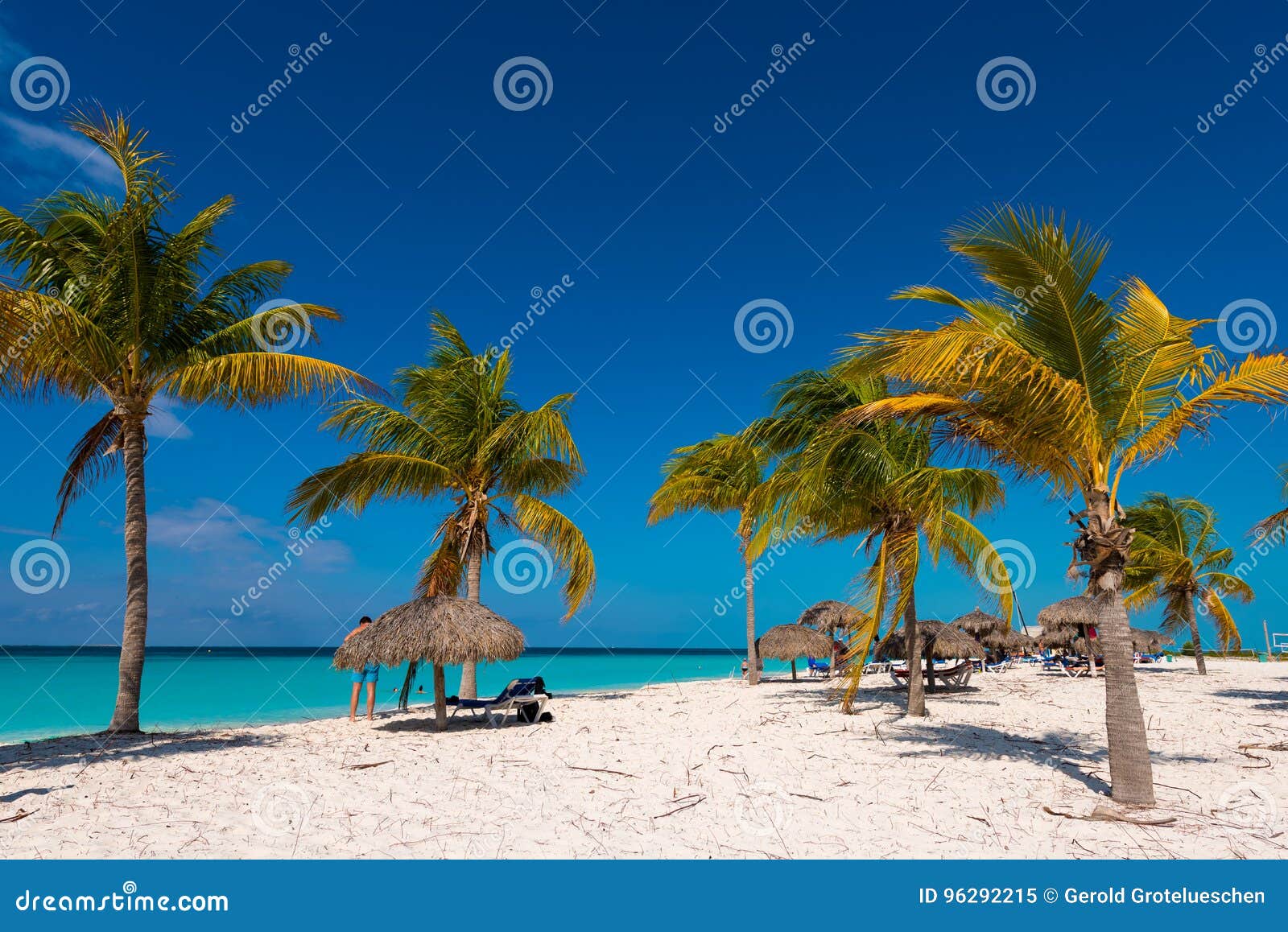 sandy beach playa sirena of the island of cayo largo, cuba. copy space for text.