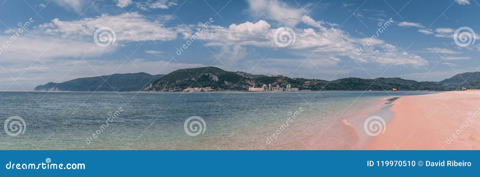 sandy bico das lulas beach in troia, portugal