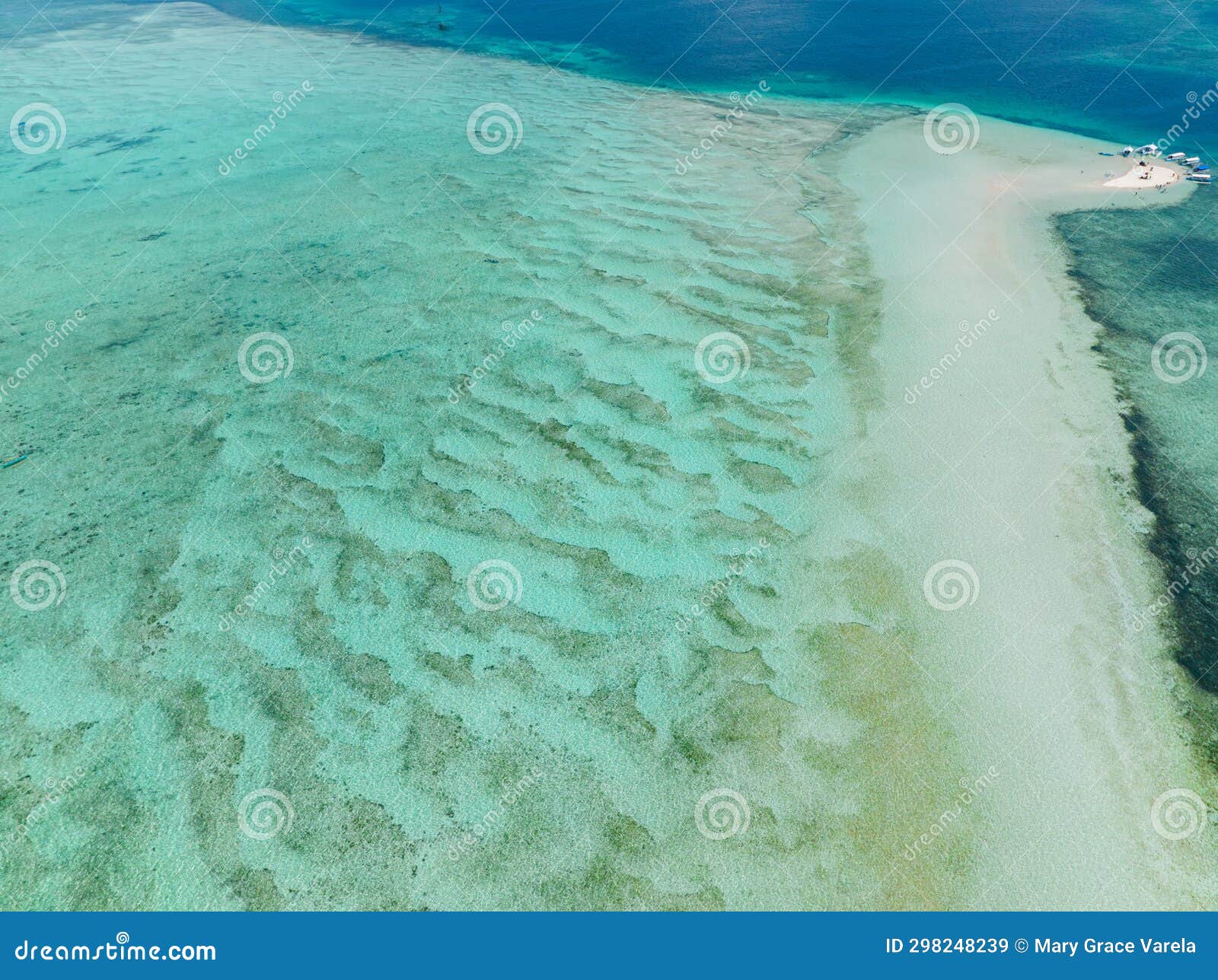 sandy ocean floor and sandbar in the philippines.