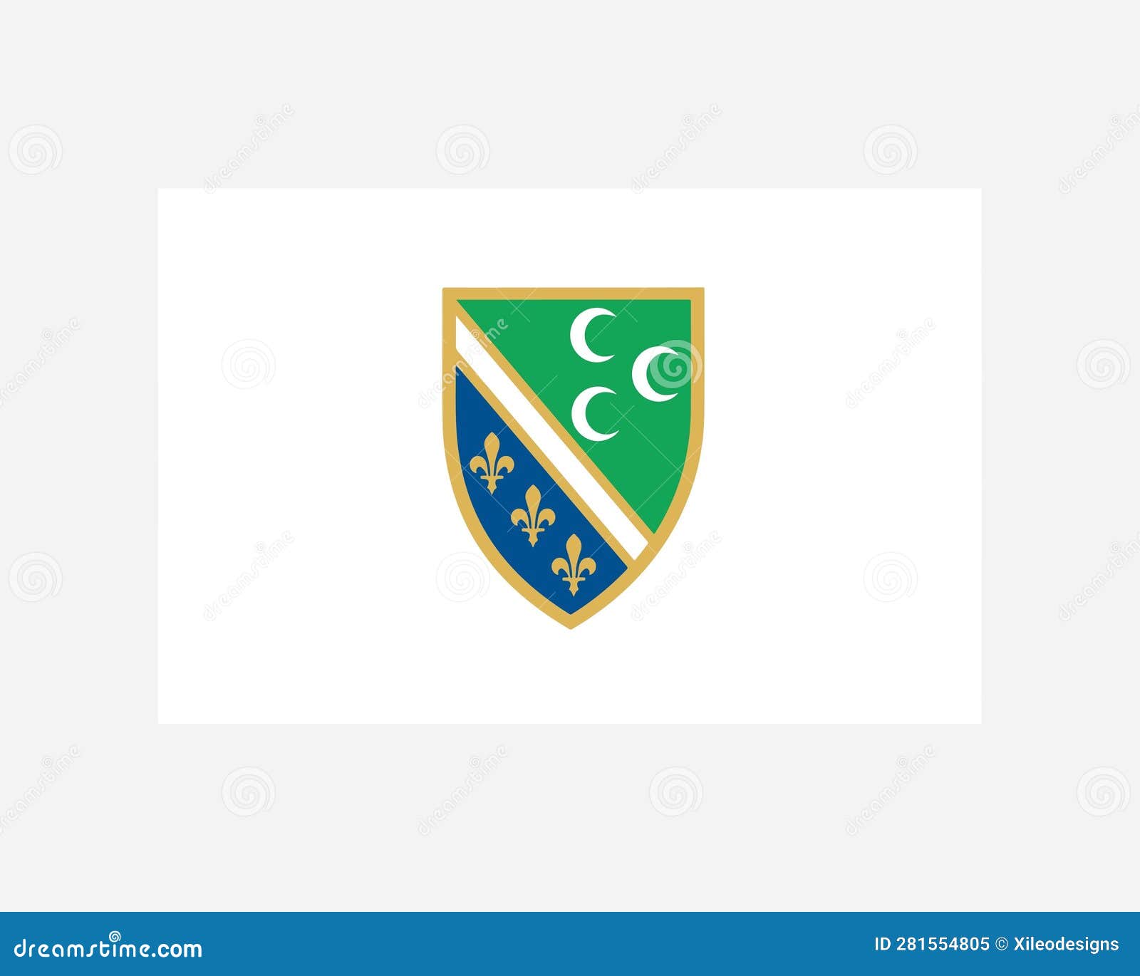 sandzak flag. national coat of arms of bosniac national council. bosniaks of serbia nation country banner icon sign  