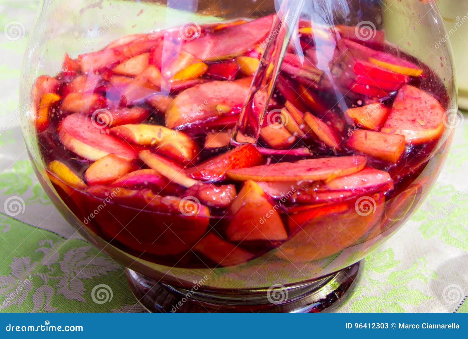 A sangria carafe stock image. Image of cold, punch, tropical 96412303
