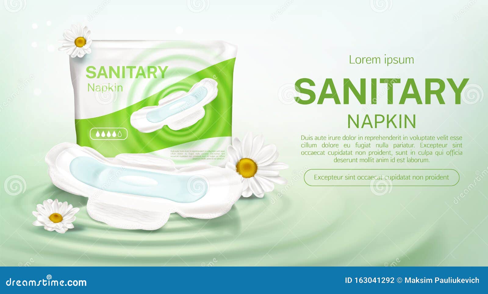 Download Sanitary Napkins Package Chamomile Flower Mock Up Stock Vector - Illustration of girl, banner ...
