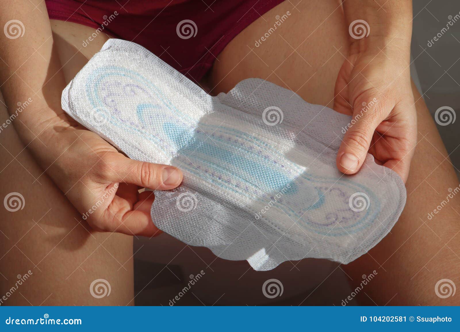 Sanitary Pad In Hands Stock Image Image Of Napkin Object 104202581