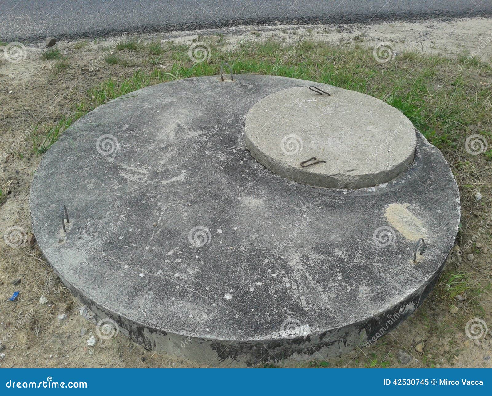 Sanitary sewer cover stock image. Image of cover, sanitary 42530745