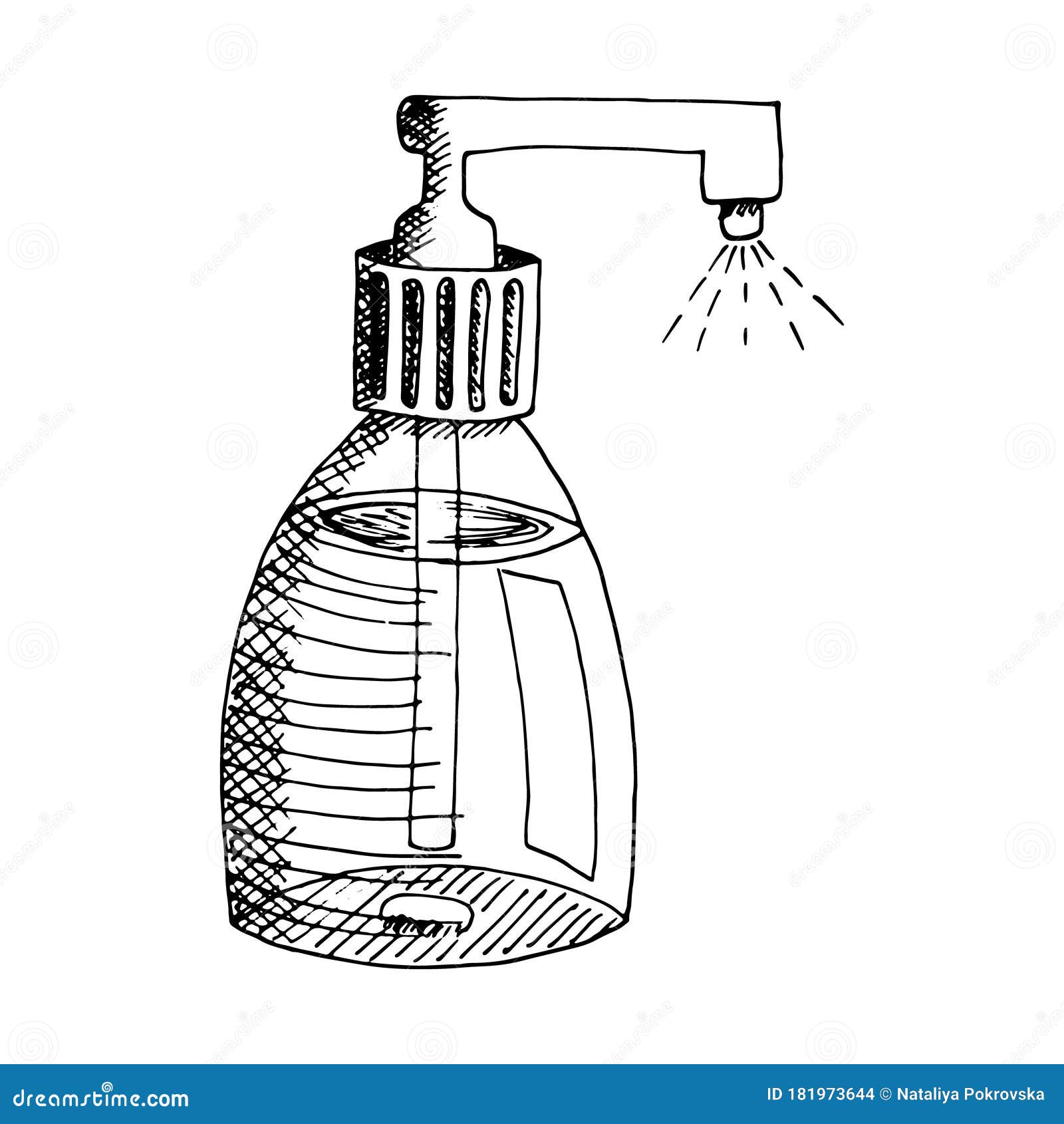 Sanitizer with Dispenser for Desinfection Hands and Objects. Liquid
