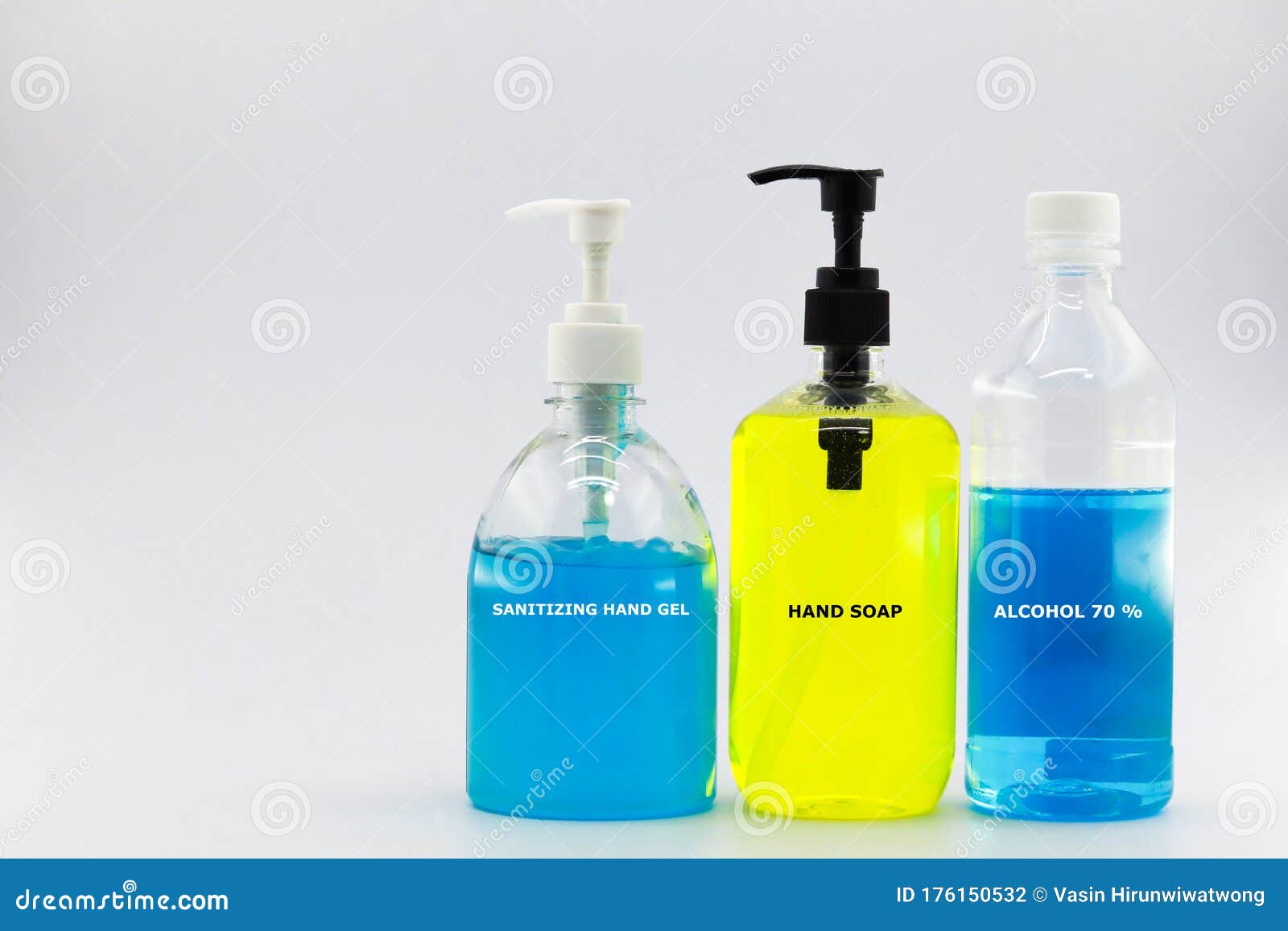 Sanitizing Hand Gel, Hand Soap and Alcohol 70 Stock Photo Image of