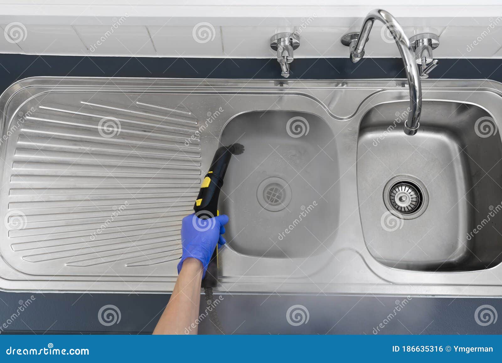 sanitizing a kitchen sink faucet