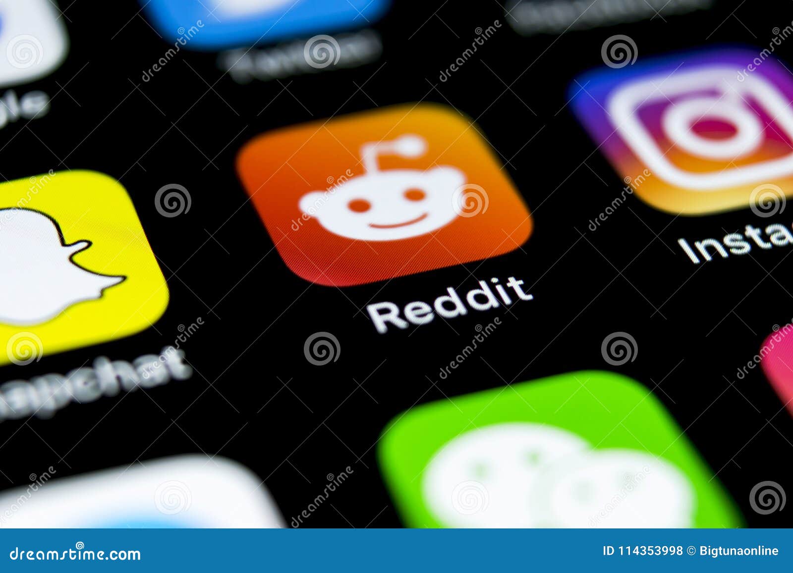 Reddit Application Icon On Apple Iphone X Smartphone Screen Close