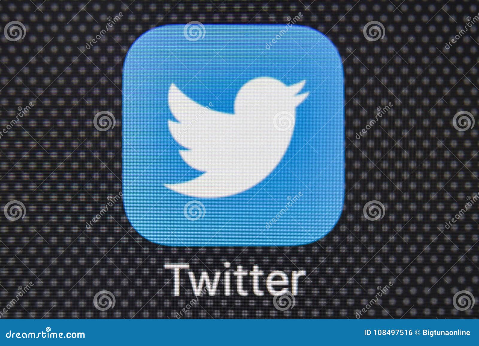 Twitter Application Icon on Apple IPhone 8 Smartphone Screen Close-up