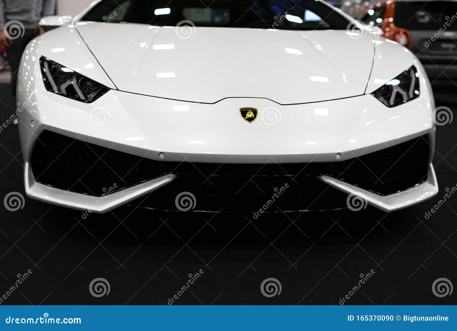 Front View of a White Luxury Sportcar Lamborghini Huracan LP 610-4. Car  Exterior Details Editorial Image - Image of industry, editorial: 165370090
