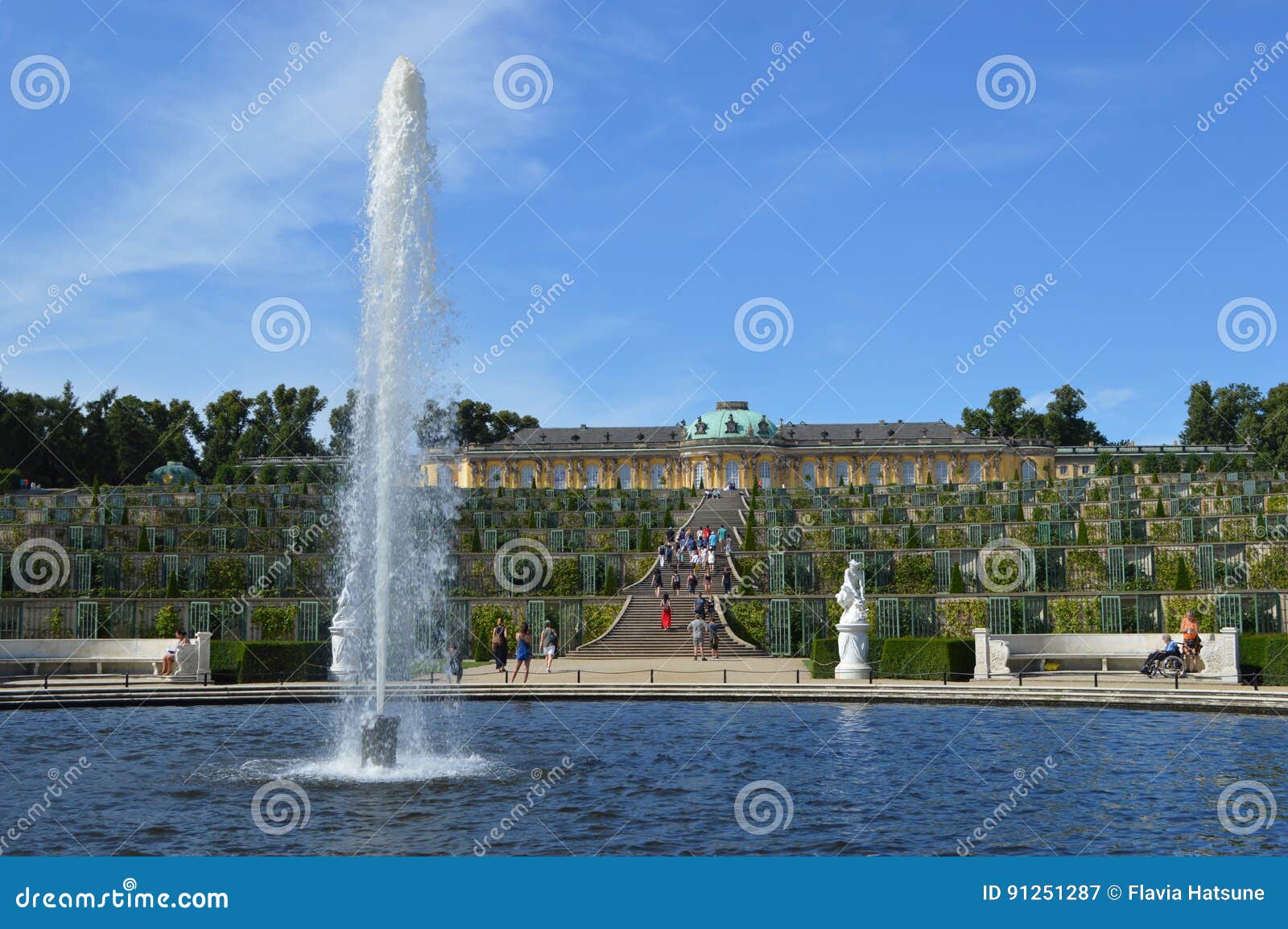 Sanssouci in Potsdam stock image. Image of recreation 91251287