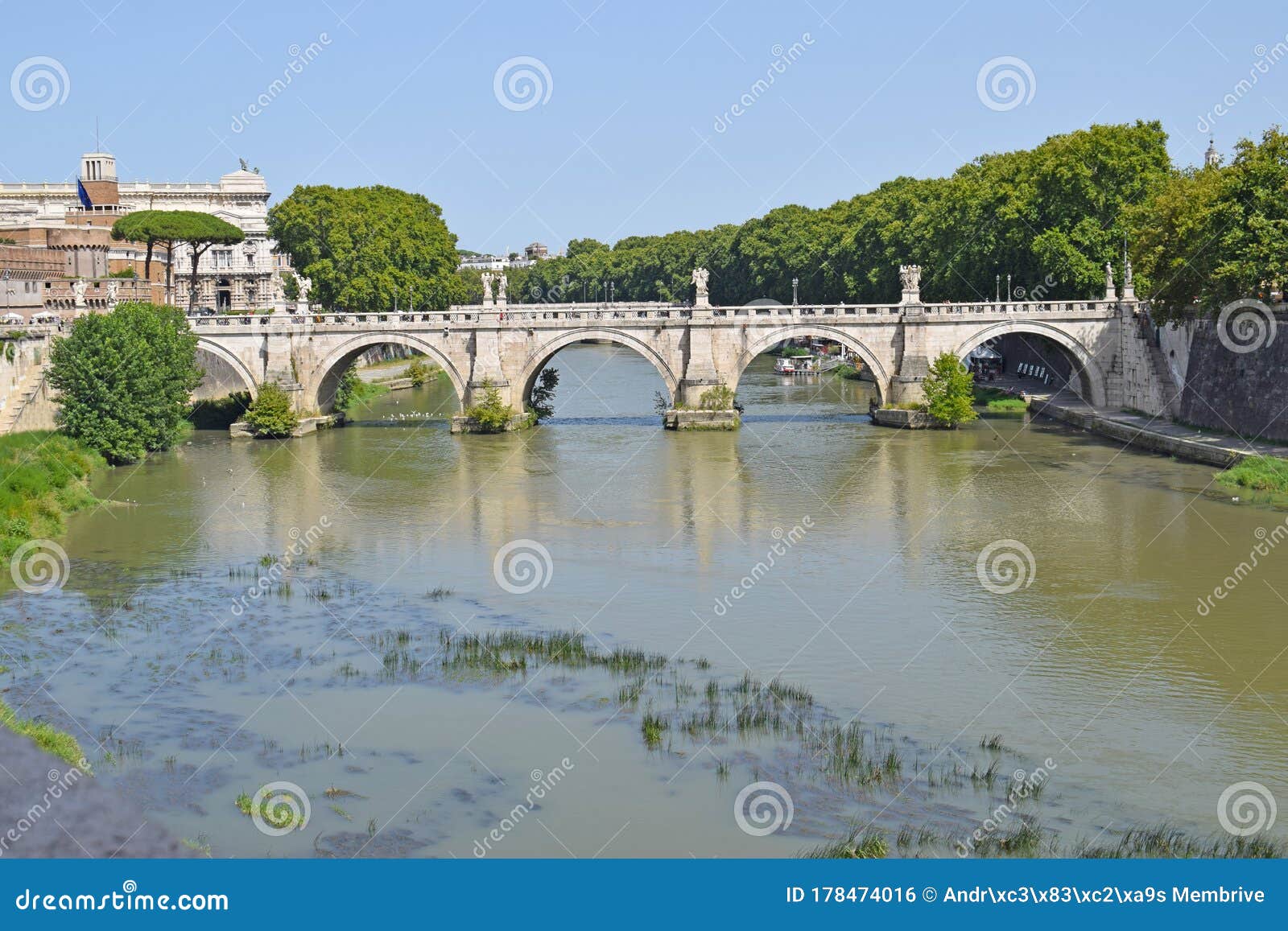 sant angelo bridge over rio tiber, rome