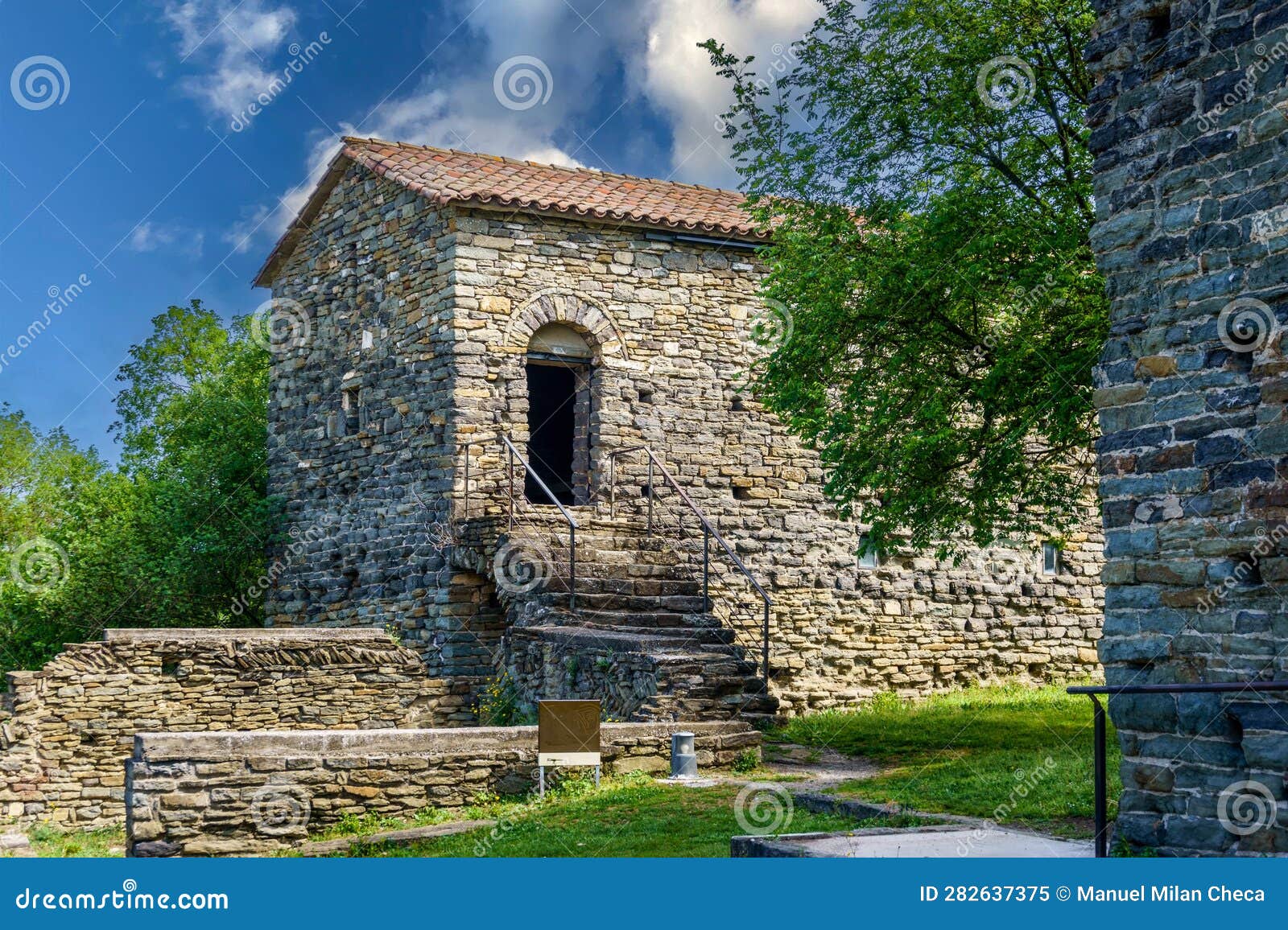 sant pere de casserres, benedictine monastery in masÃÂ­as de roda, osona, spain. it is located in the inner part of a very steep