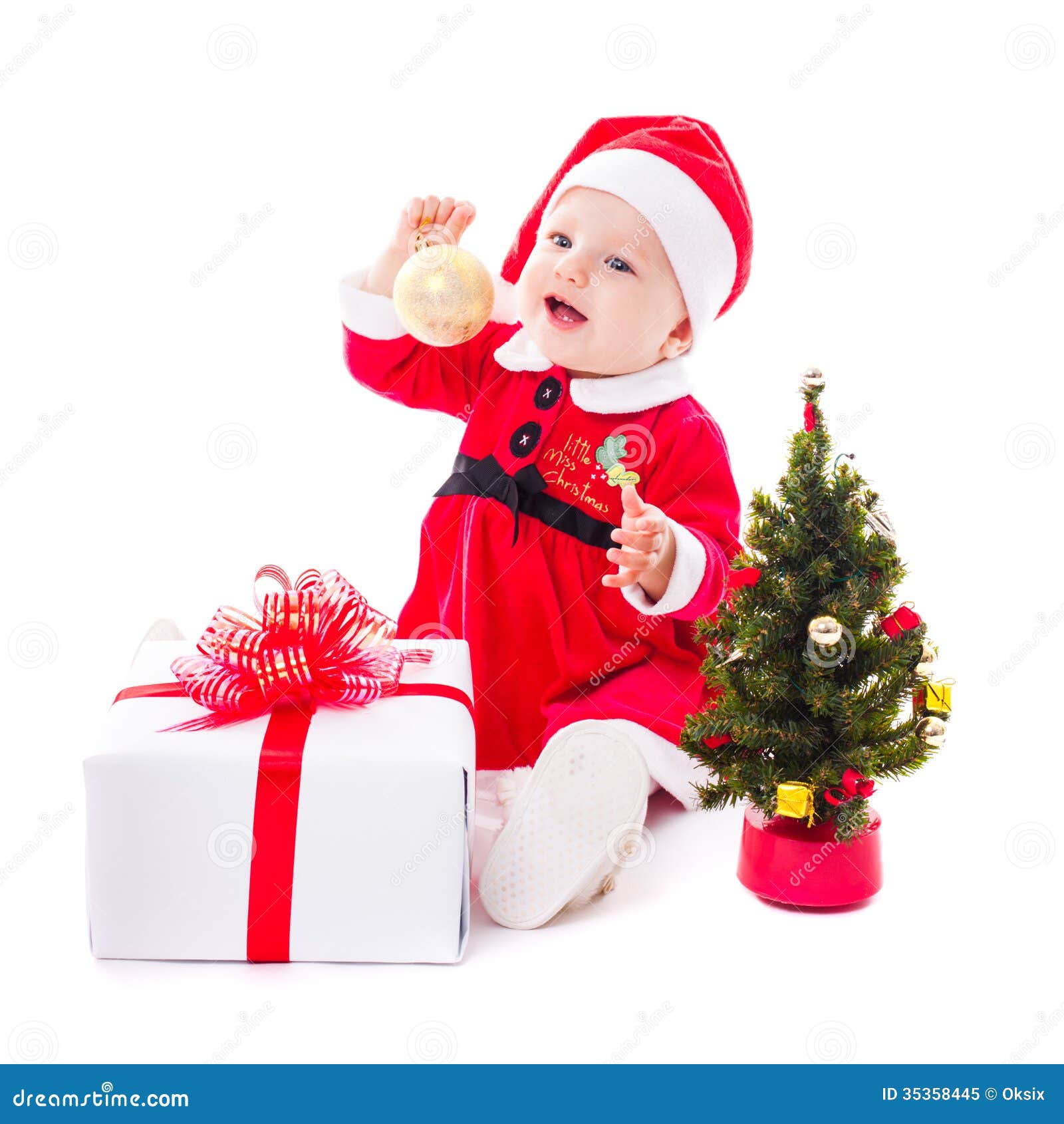 https://thumbs.dreamstime.com/z/santa-baby-girl-gold-ball-christmas-decorations-white-35358445.jpg